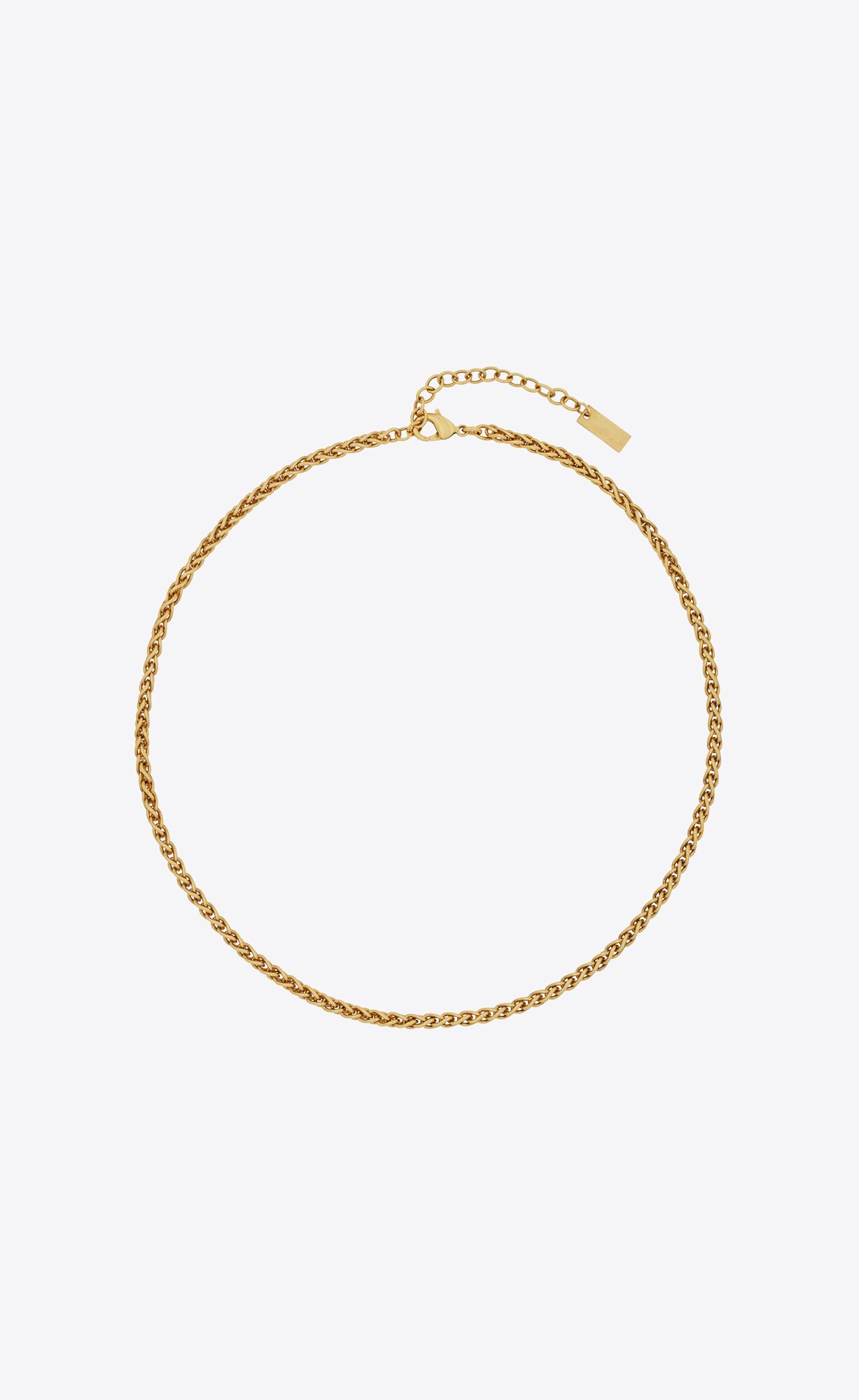 YSL Short Wheat Chain Necklace In Metal Aged Gold | VWMNS9172