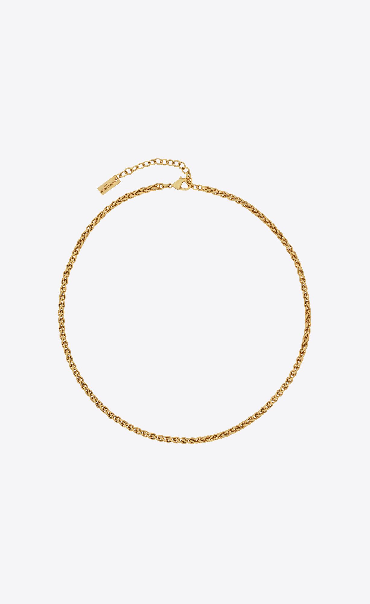 YSL Short Wheat Chain Necklace In Metal Aged Gold | VWMNS9172