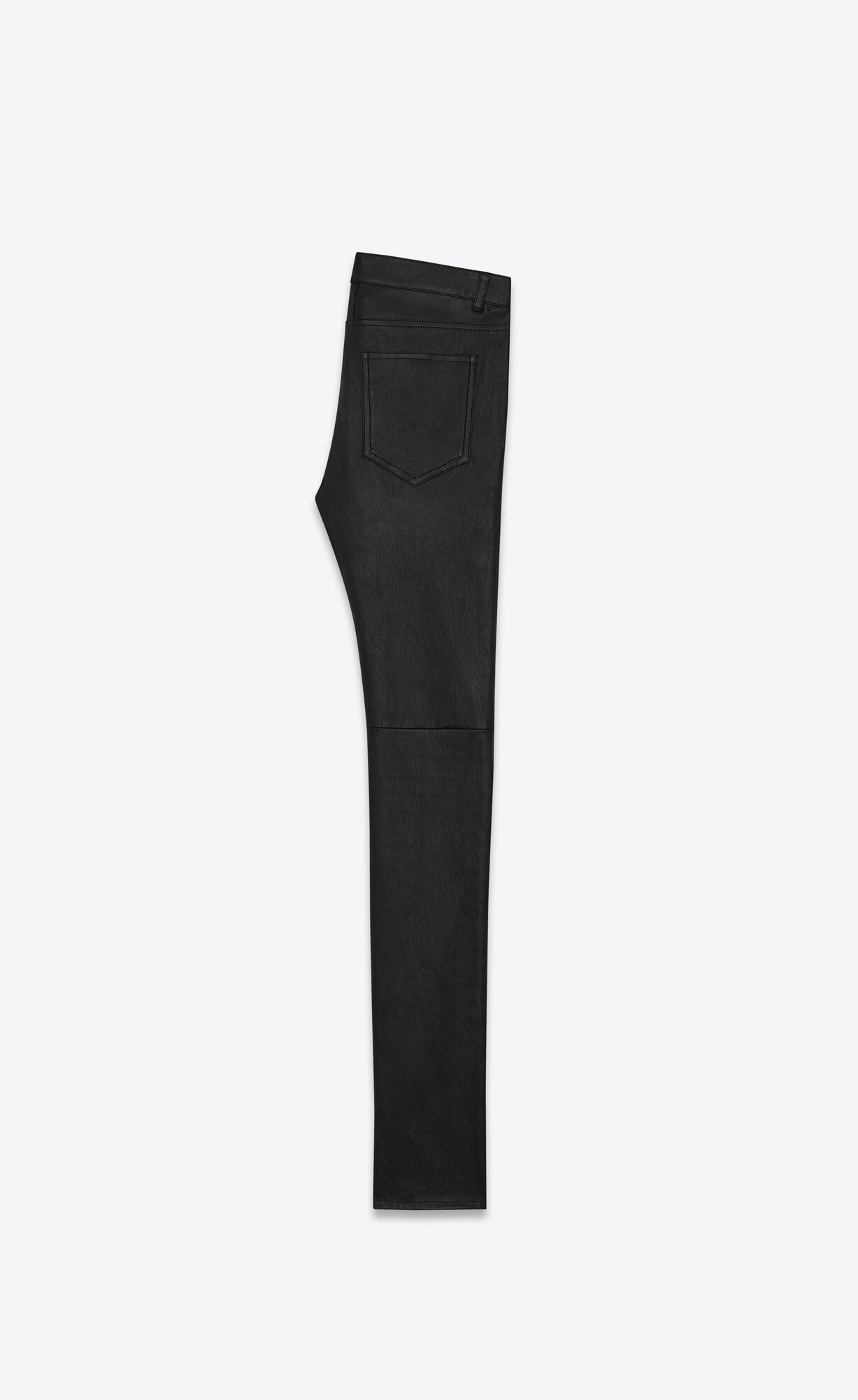 YSL Signature Low Waisted Skinny Jeans In Black Leather Black | YKOST4781