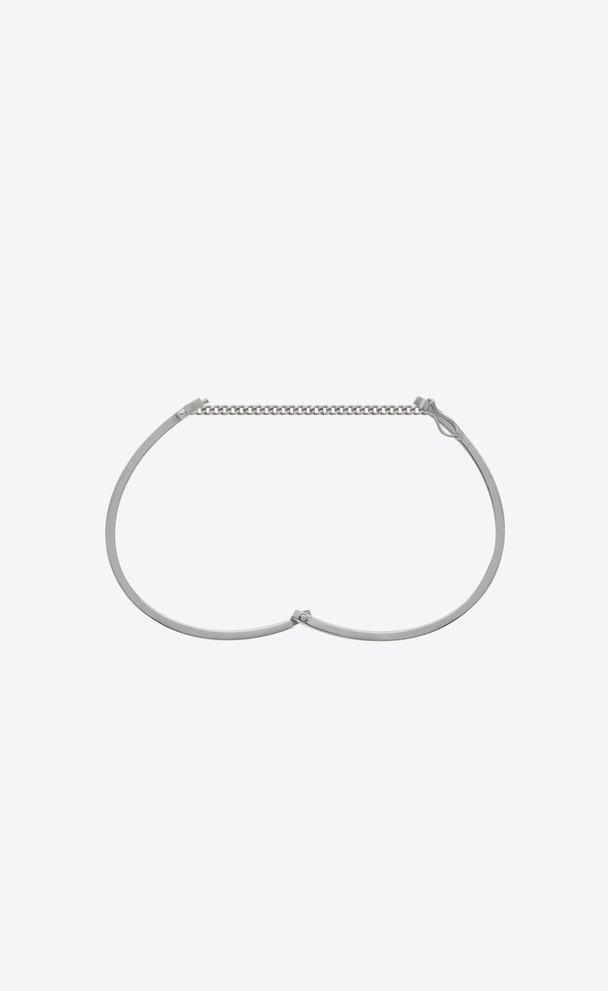 YSL Single Handcuff Bracelet In Metal Palladium | ZDIWN9638