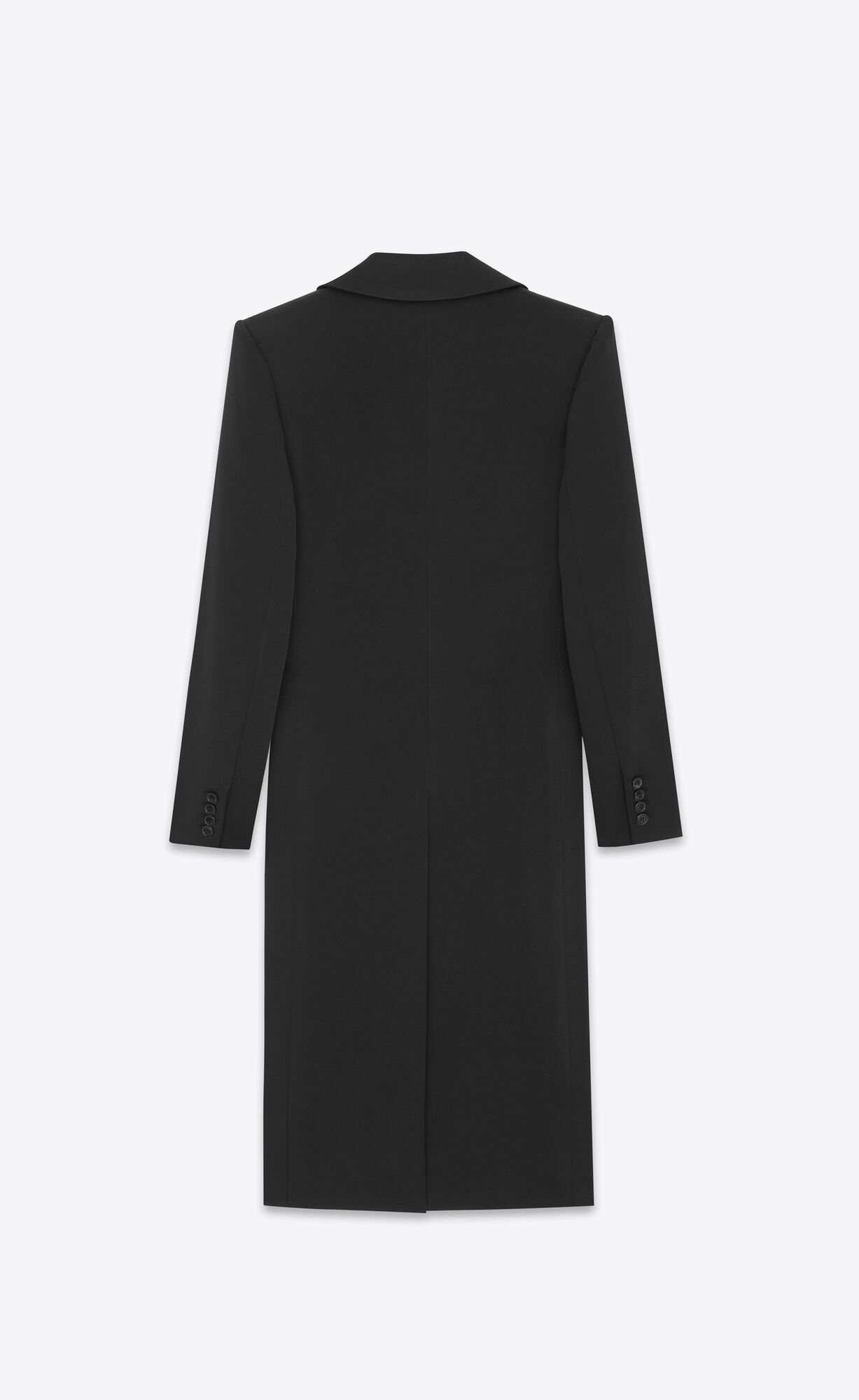 YSL Single-breasted Coat In Crepe Satin Black | URQCY0728