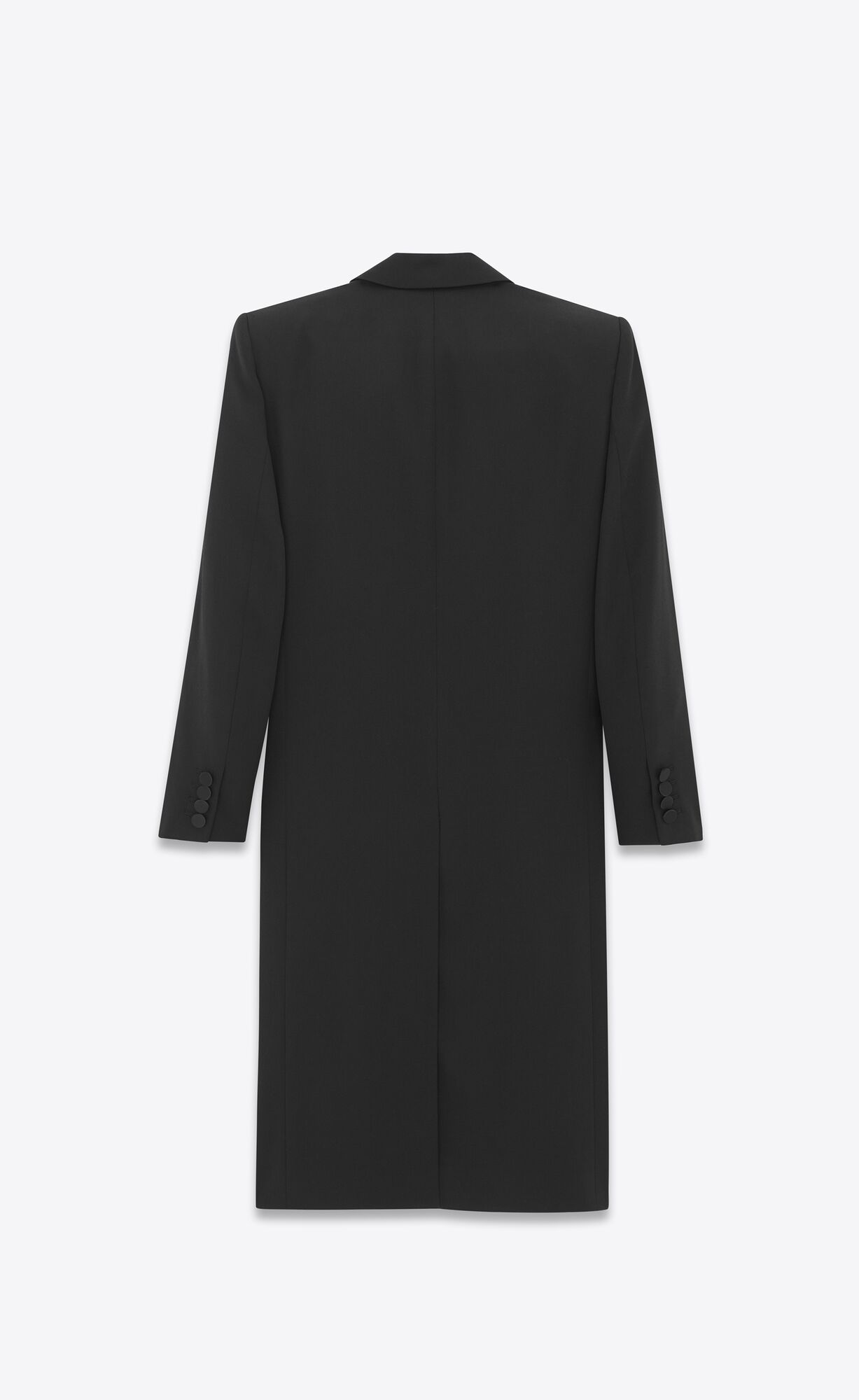 YSL Single-breasted Coat In Grain De Poudre Black | SBQKN9456