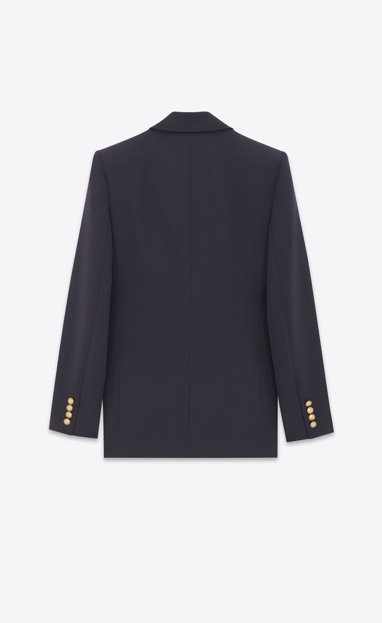 YSL Single-breasted Jacket In Grain De Poudre Marine Fonce | CYZKM6379