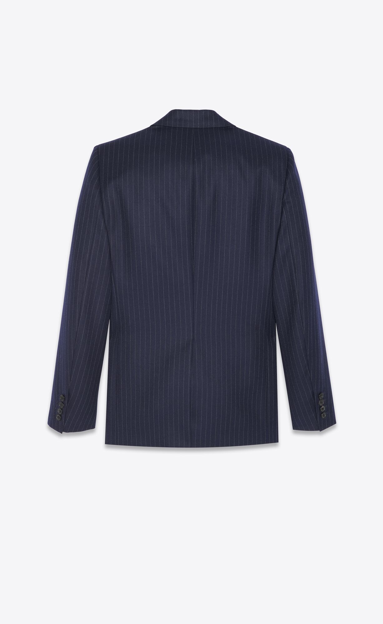 YSL Single-breasted Jacket In Tennis Striped Wool Marine Et Craie | UEDKN1495