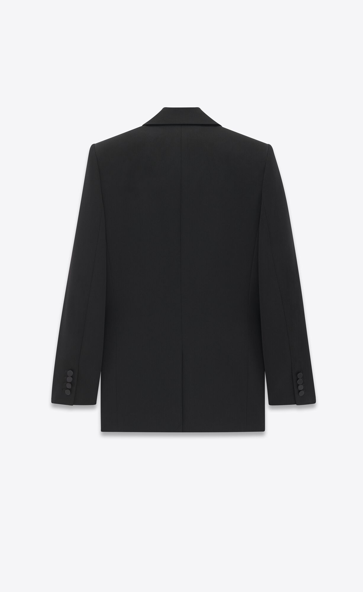 YSL Single-breasted Tuxedo Jacket In Grain De Poudre Black | BNIJT6253