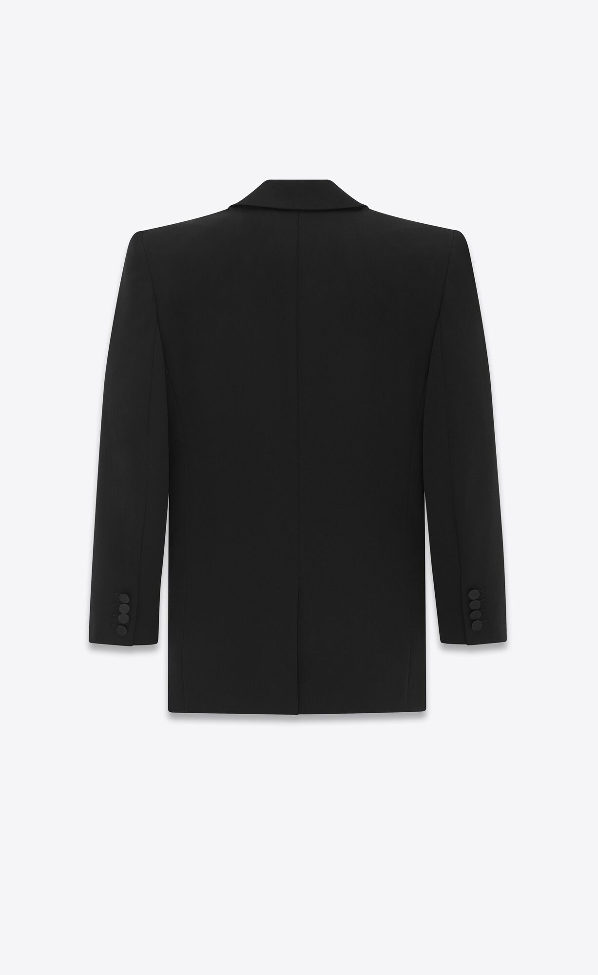 YSL Single-breasted Tuxedo Jacket In Grain De Poudre Black | NCBKY5726