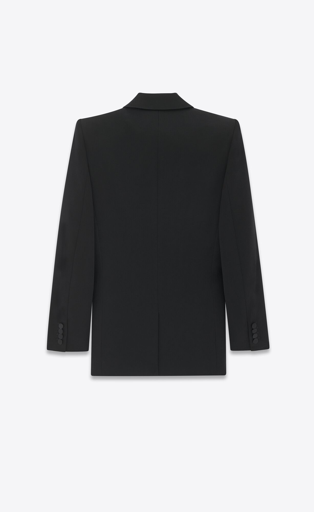 YSL Single-breasted Tuxedo Jacket In Grain De Poudre Black | QIKAB1459