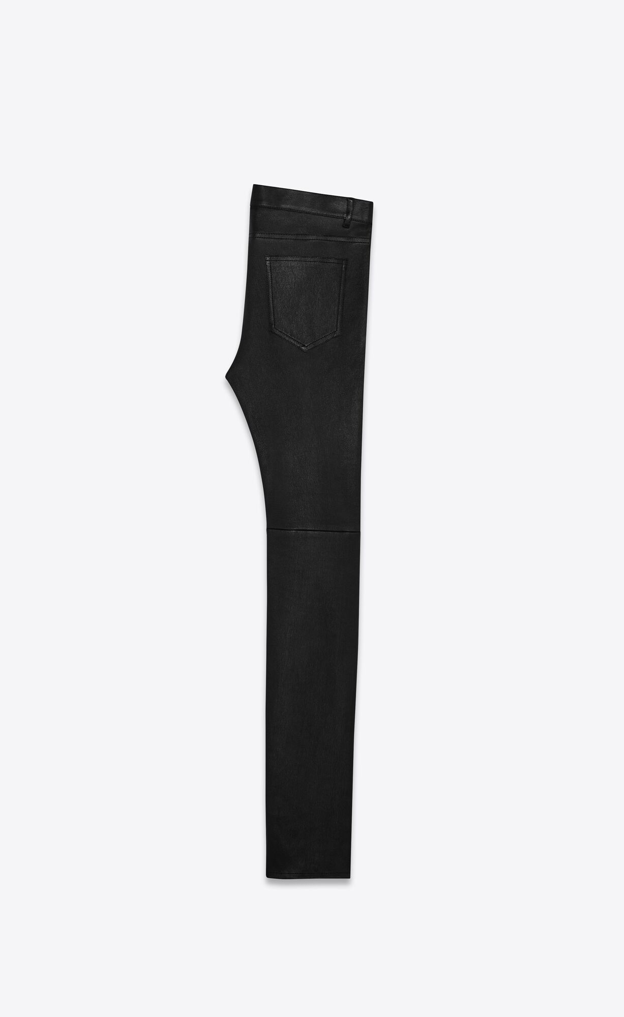 YSL Skinny Pants In Stretch Grained Leather Black | HILVP8256