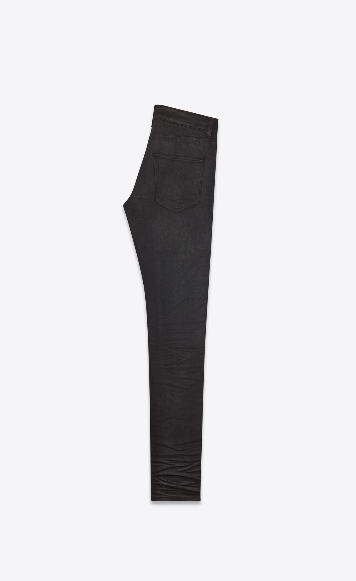 YSL Skinny-fit Jeans In Coated Black Denim Coated Black | PMJIF7406