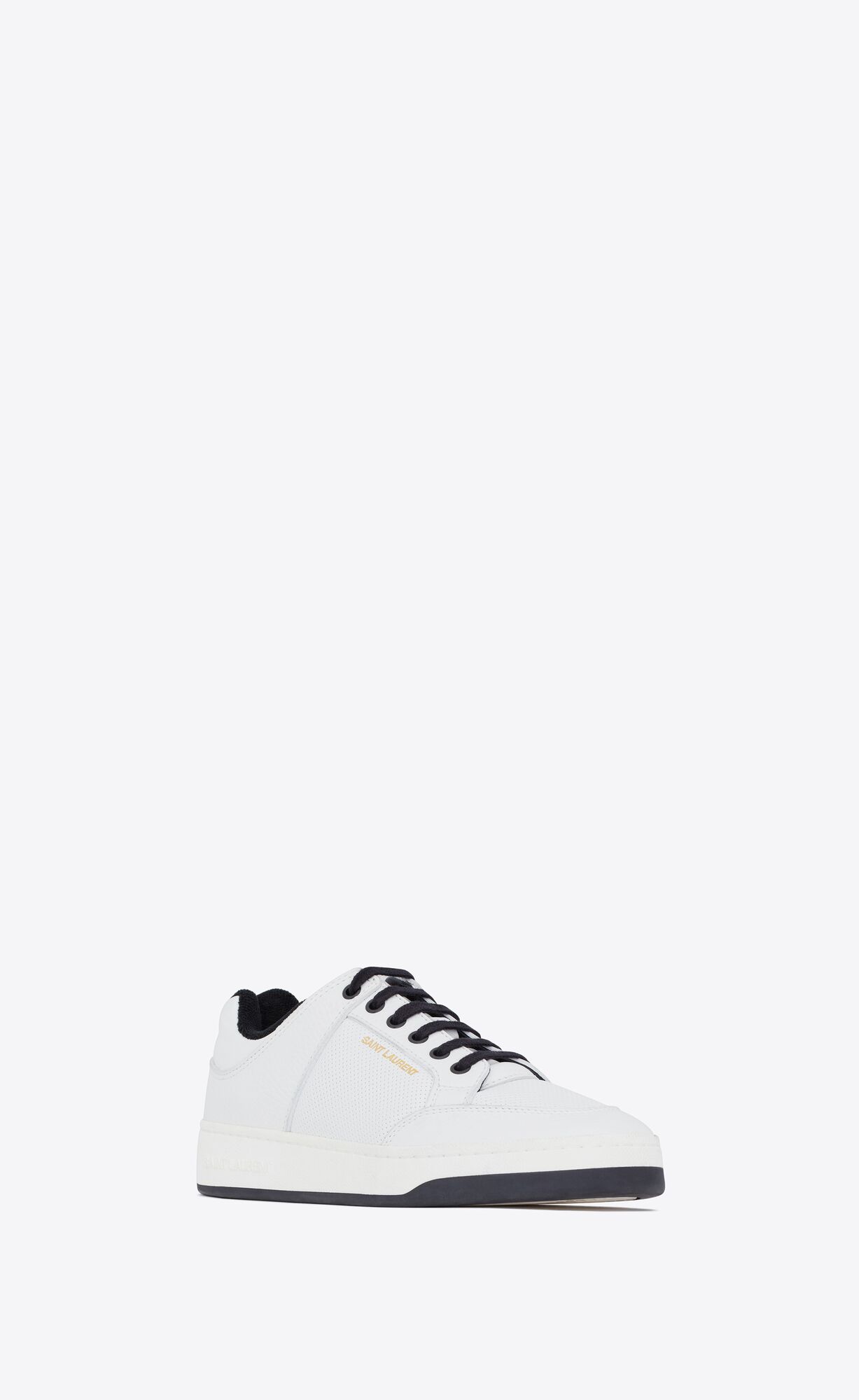 YSL Sl/61 Low-top Sneakers In Smooth And Grained Leather Blanc Optique | CMQWU3014