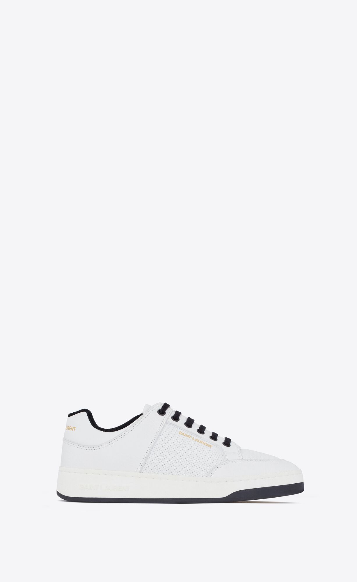 YSL Sl/61 Low-top Sneakers In Smooth And Grained Leather Blanc Optique | HYEJI2659