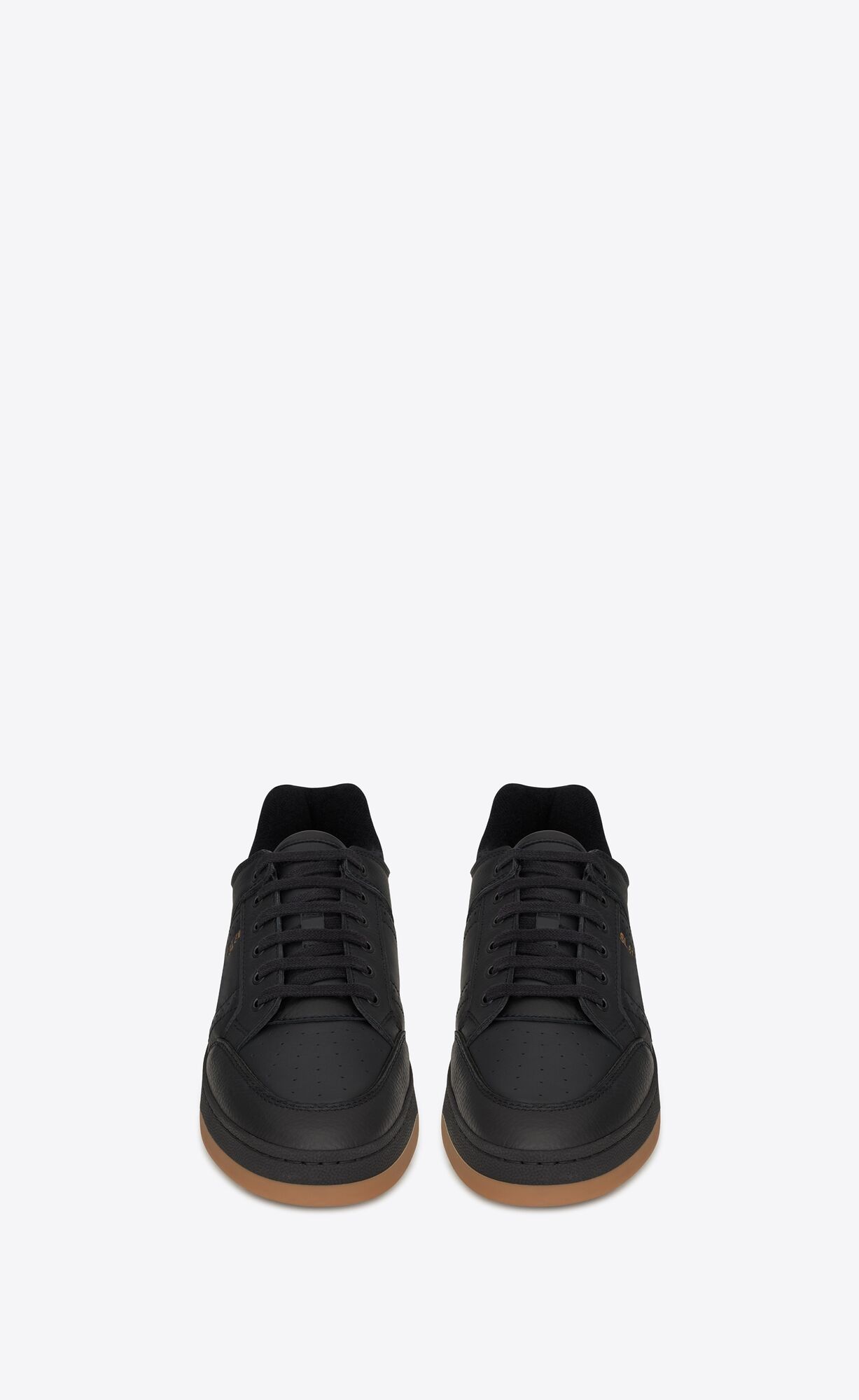 YSL Sl/61 Low-top Sneakers In Smooth And Grained Leather Noir | VIDGB6438