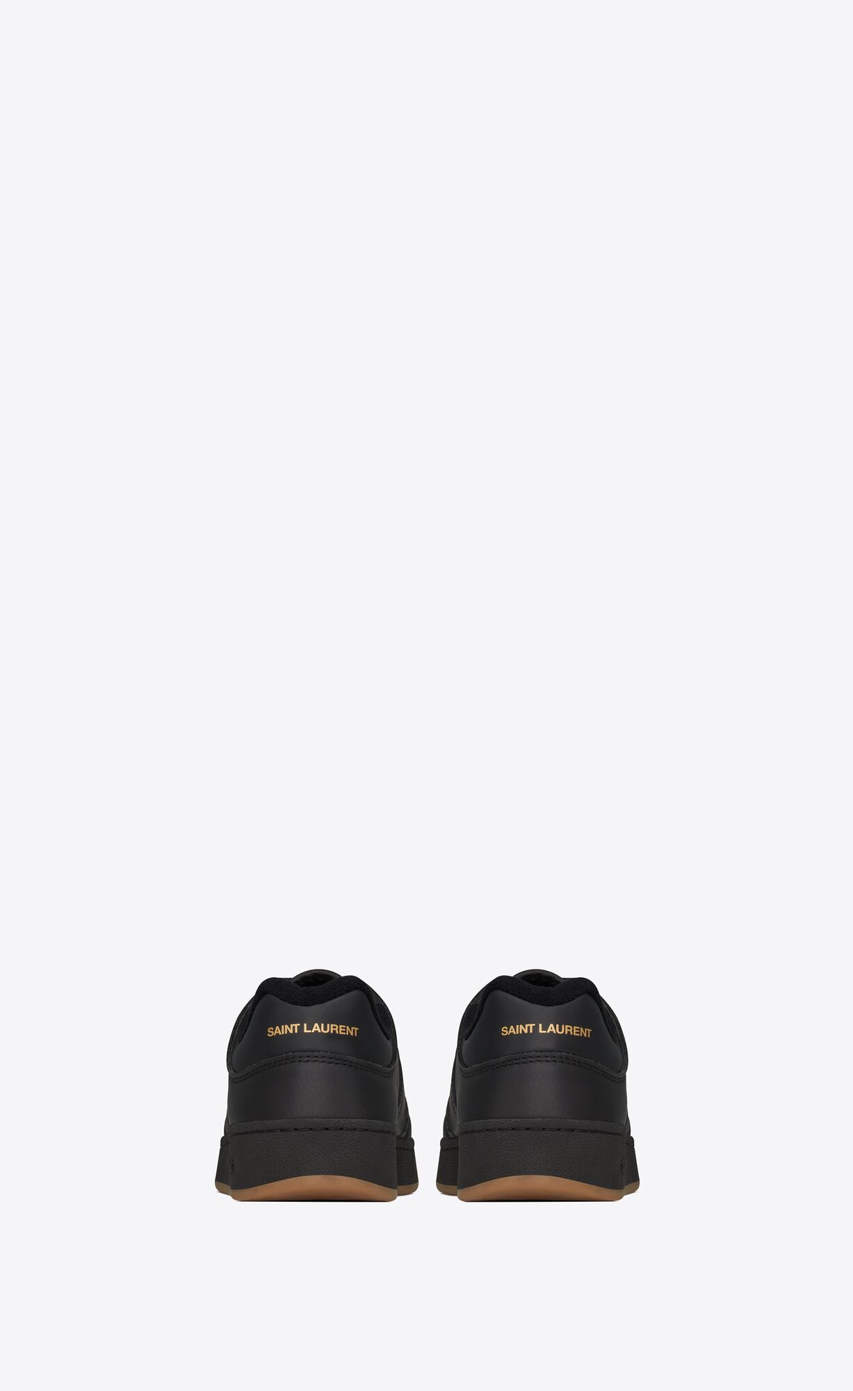 YSL Sl/61 Low-top Sneakers In Smooth And Grained Leather Noir | VIDGB6438