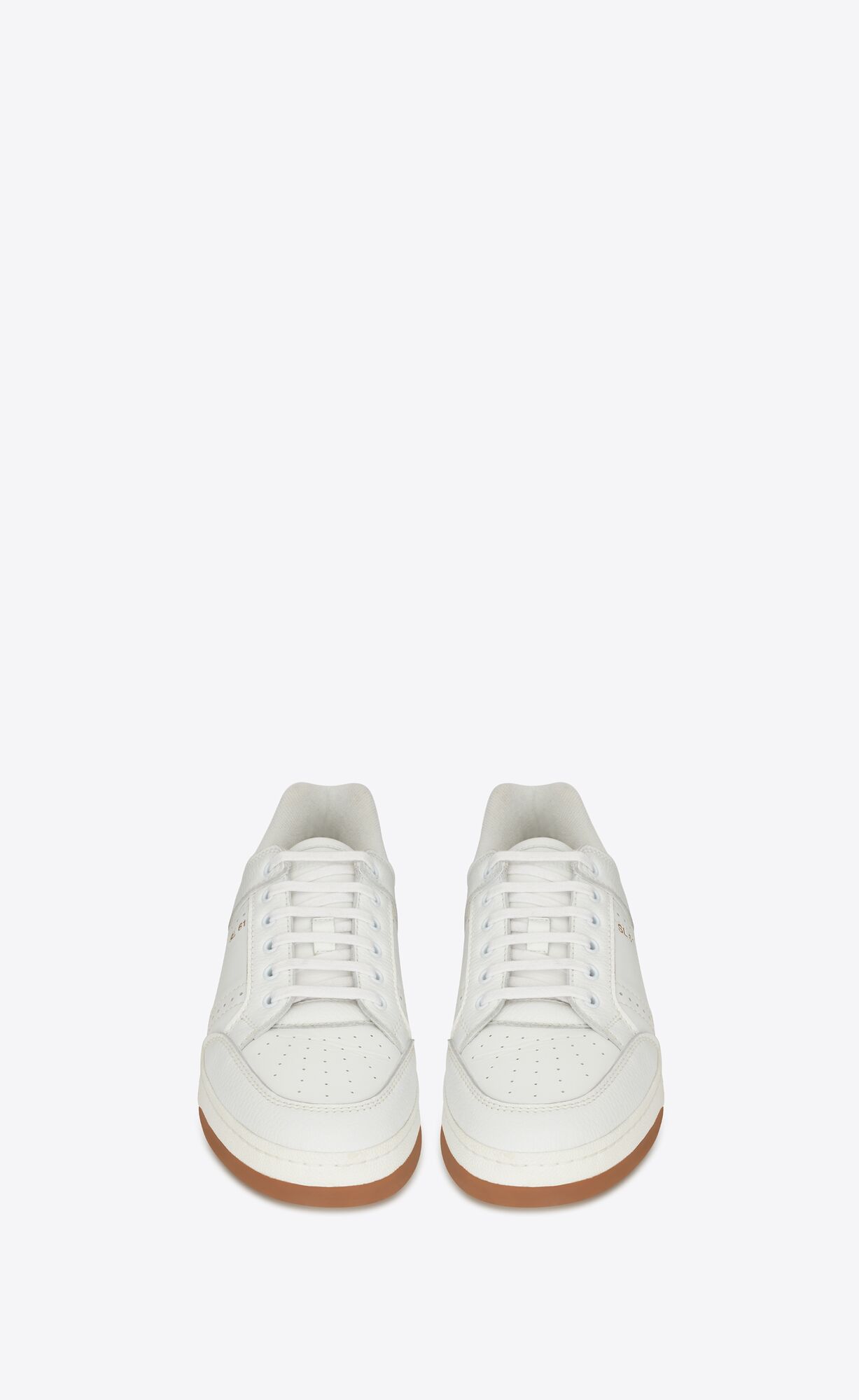 YSL Sl/61 Low-top Sneakers In Smooth And Grained Leather White | YOPFR0573