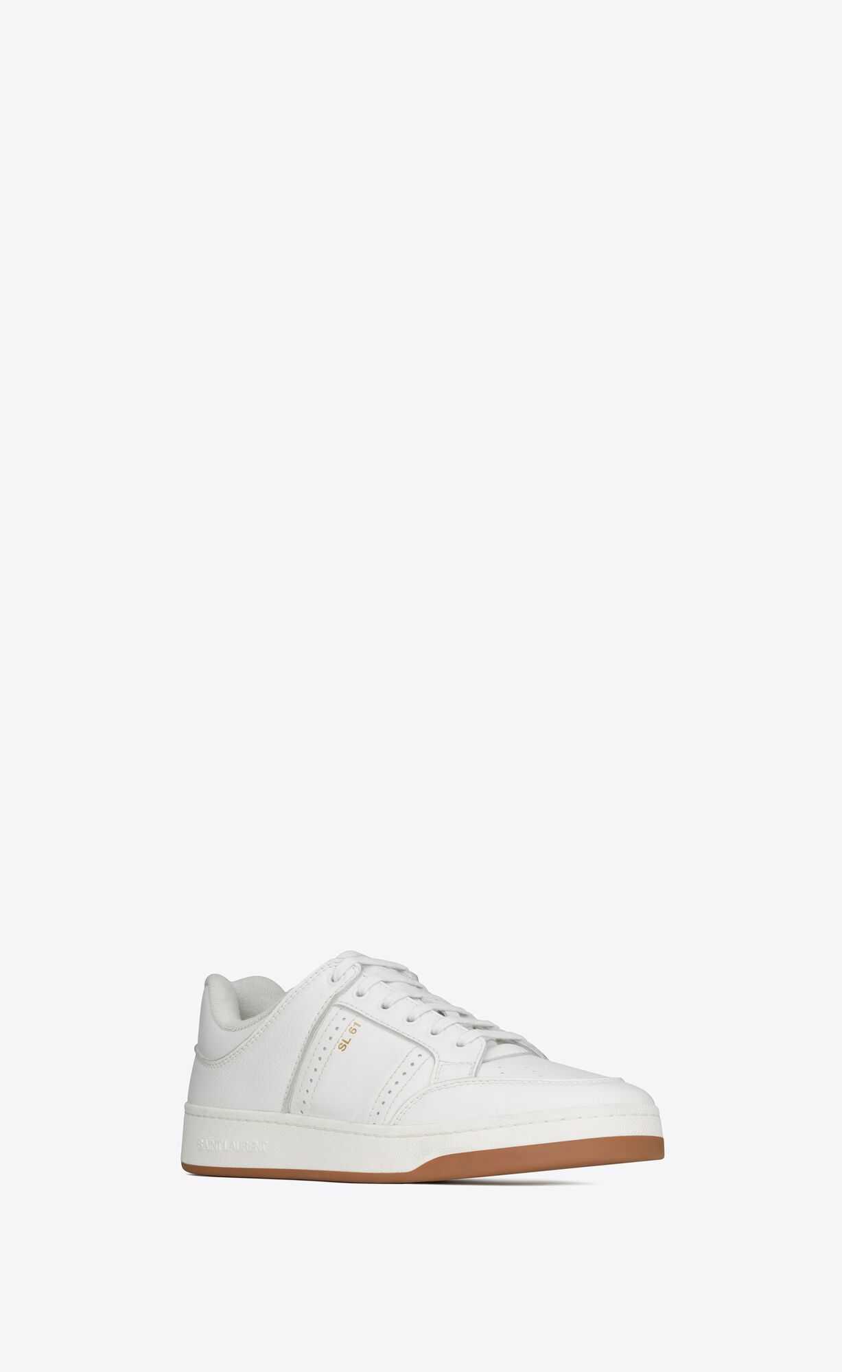 YSL Sl/61 Low-top Sneakers In Smooth And Grained Leather White | YOPFR0573