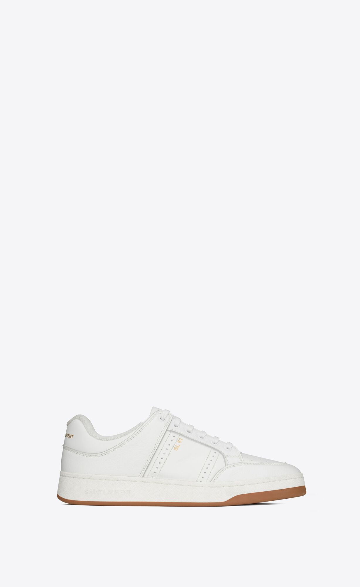 YSL Sl/61 Low-top Sneakers In Smooth And Grained Leather White | YOPFR0573