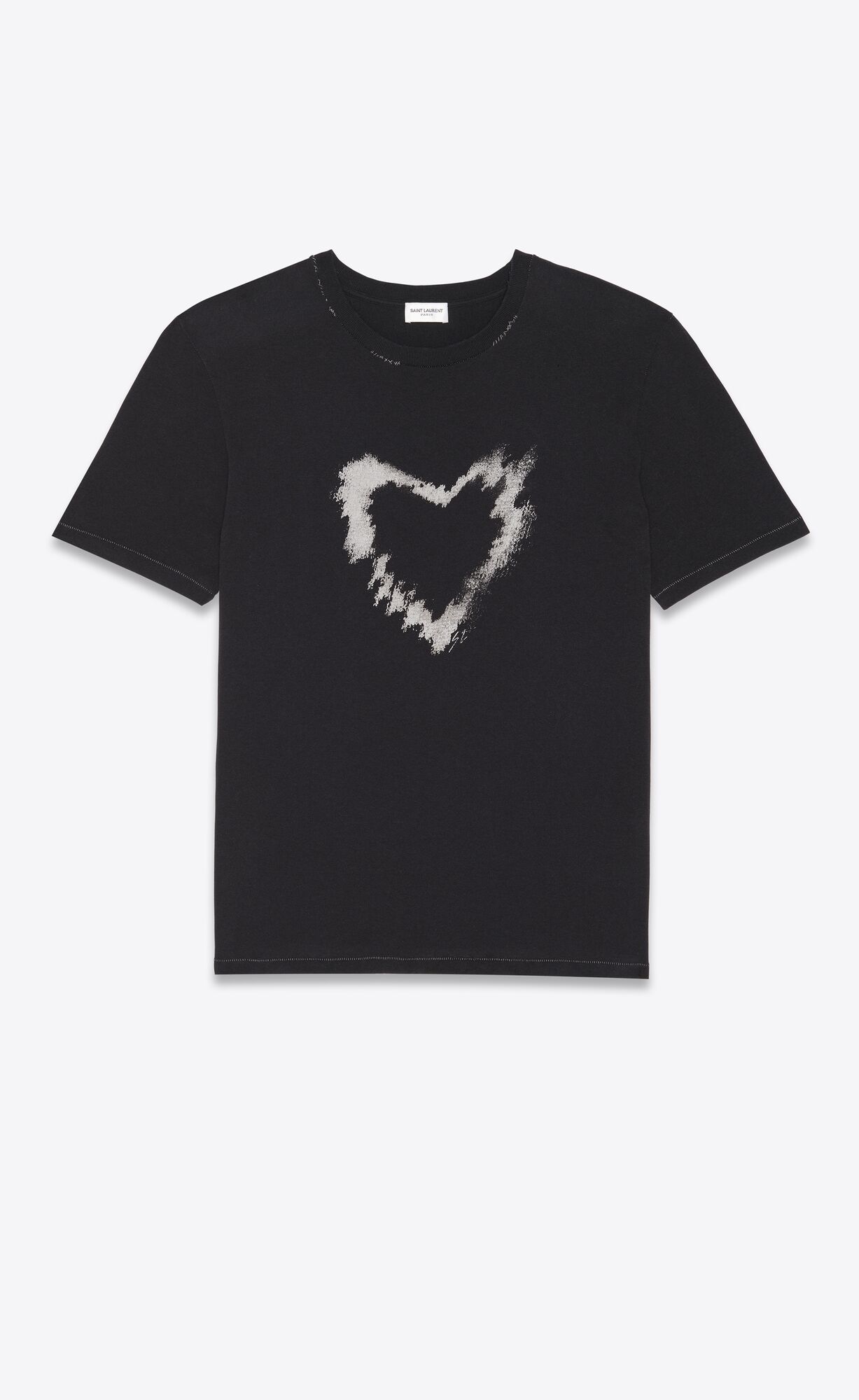 YSL Sl Heart T-shirt Noir Gris | BTXRU4862