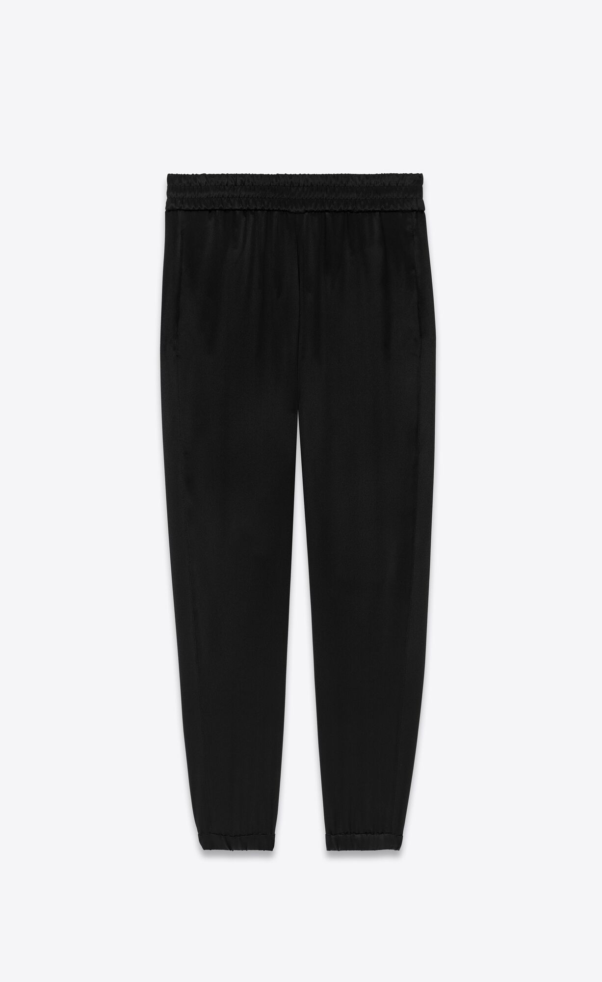 YSL Slim-fit Sweatpants In Crepe Satin Noir | ZBEUK5802