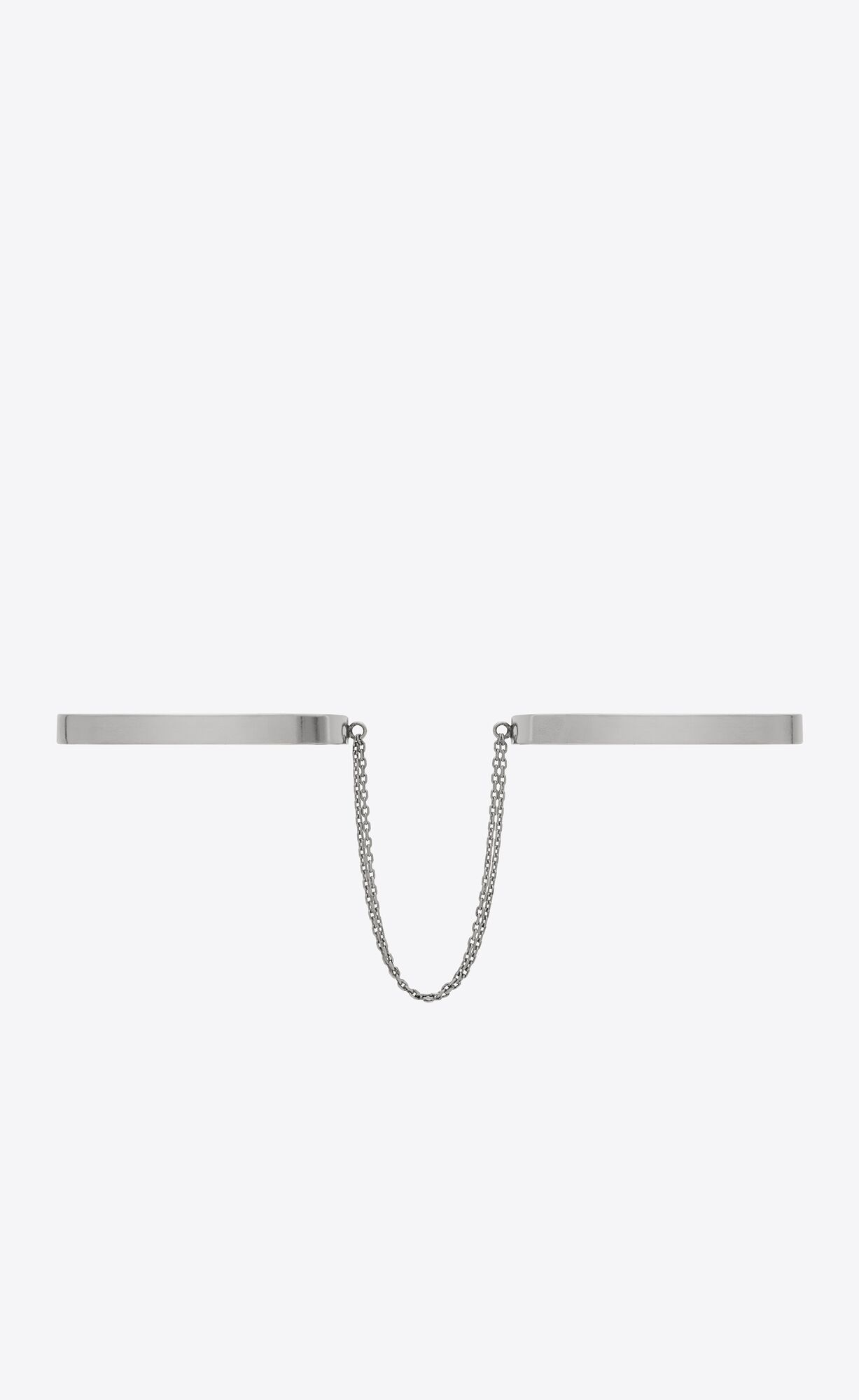 YSL Small Double Handcuff Bracelets In Metal Palladium | QFDGL8950