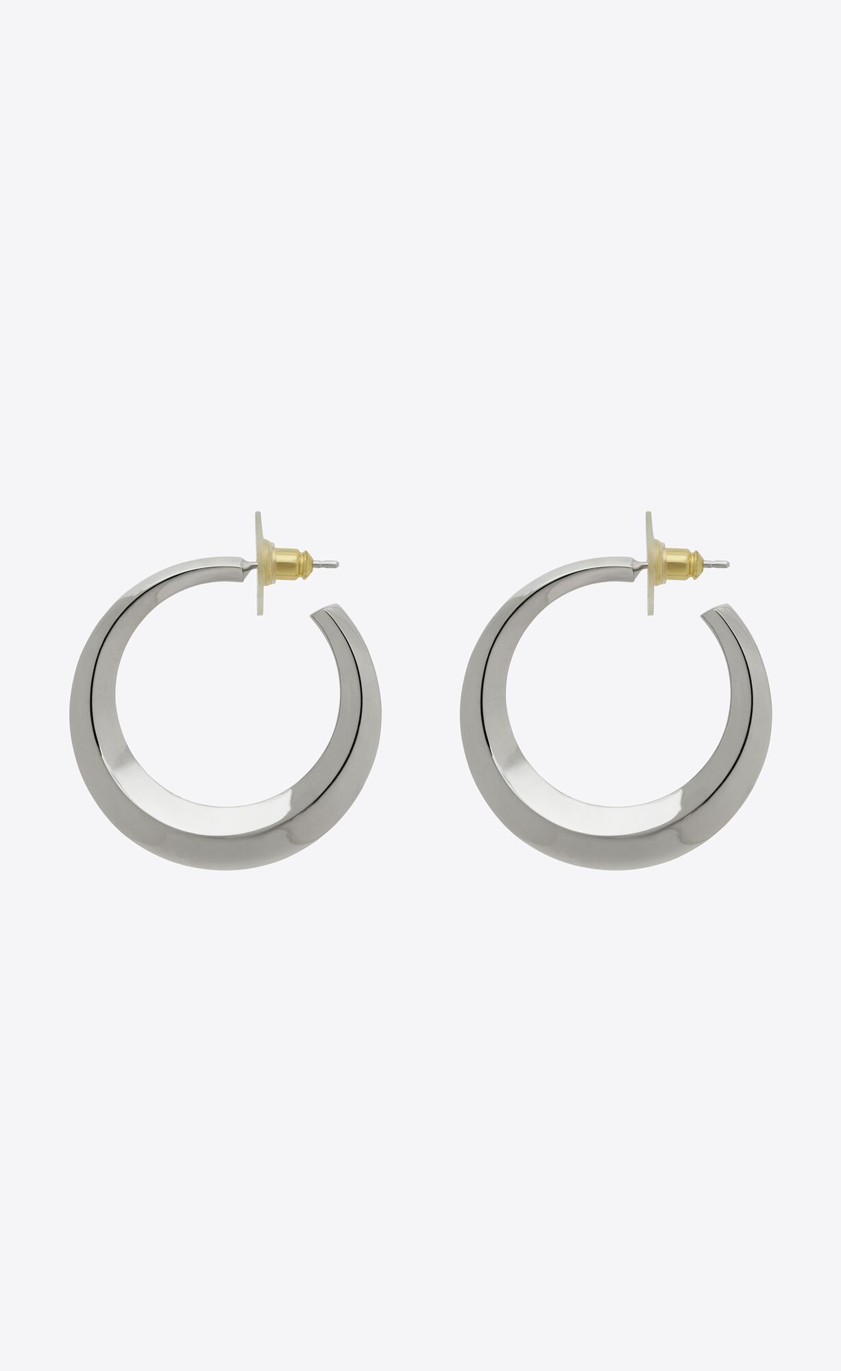 YSL Small Hoop Earrings In Metal Palladium | ZWCUJ8702