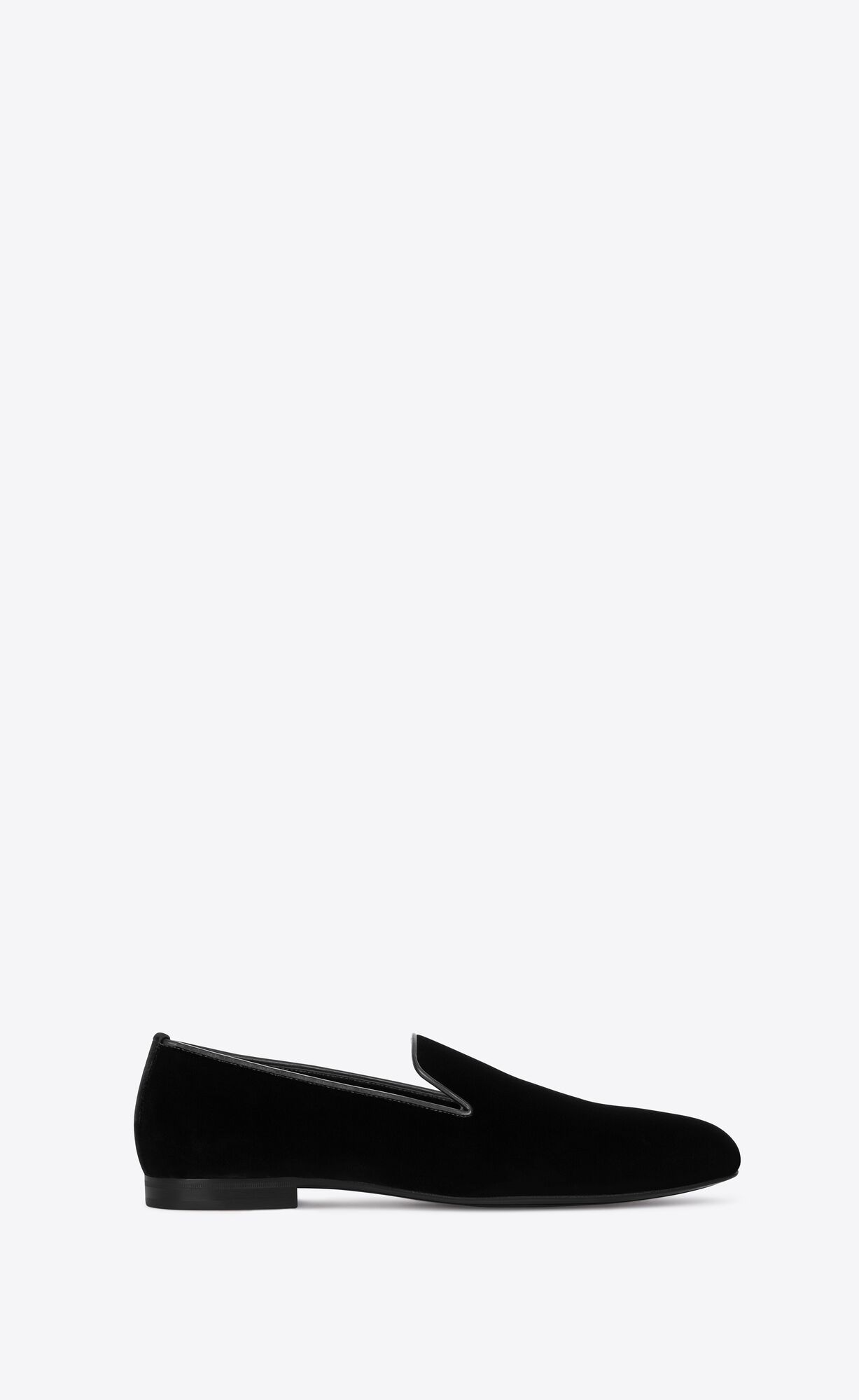 YSL Smoking 15 Slippers In Velvet Black | UKJBG0163