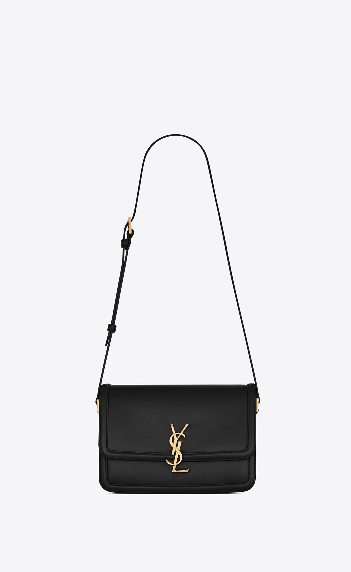 YSL Solferino Medium Satchel In Box Saint Laurent Leather Black | YAKID2196