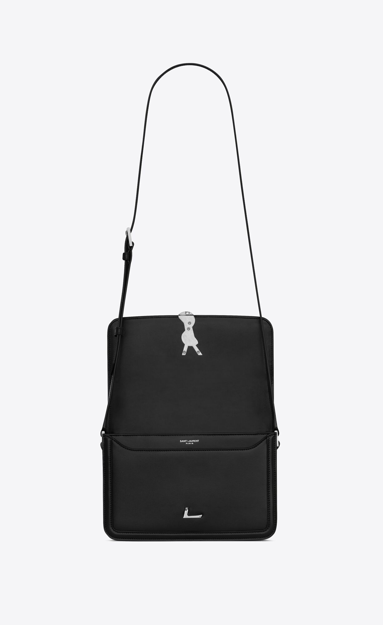 YSL Solferino Medium Satchel In Smooth Leather Black | KZGCI3415