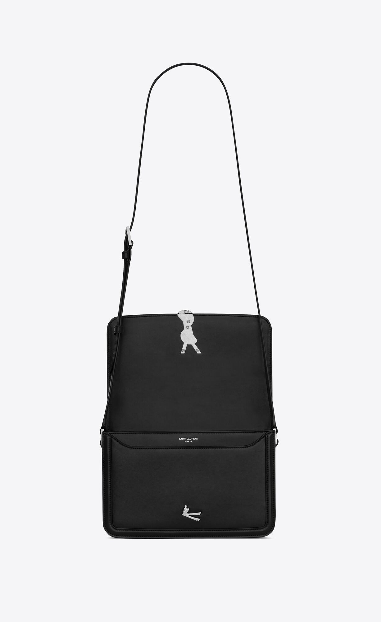 YSL Solferino Medium Satchel In Smooth Leather Black | KZGCI3415