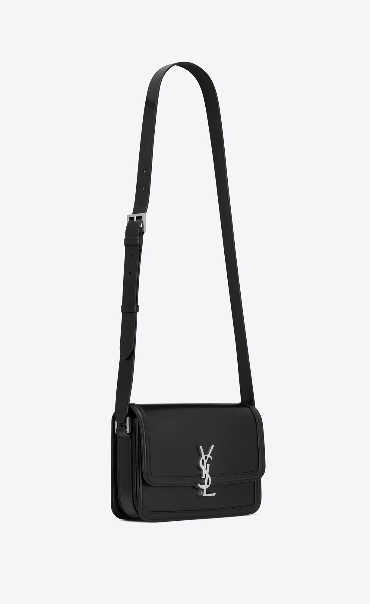 YSL Solferino Medium Satchel In Smooth Leather Black | KZGCI3415