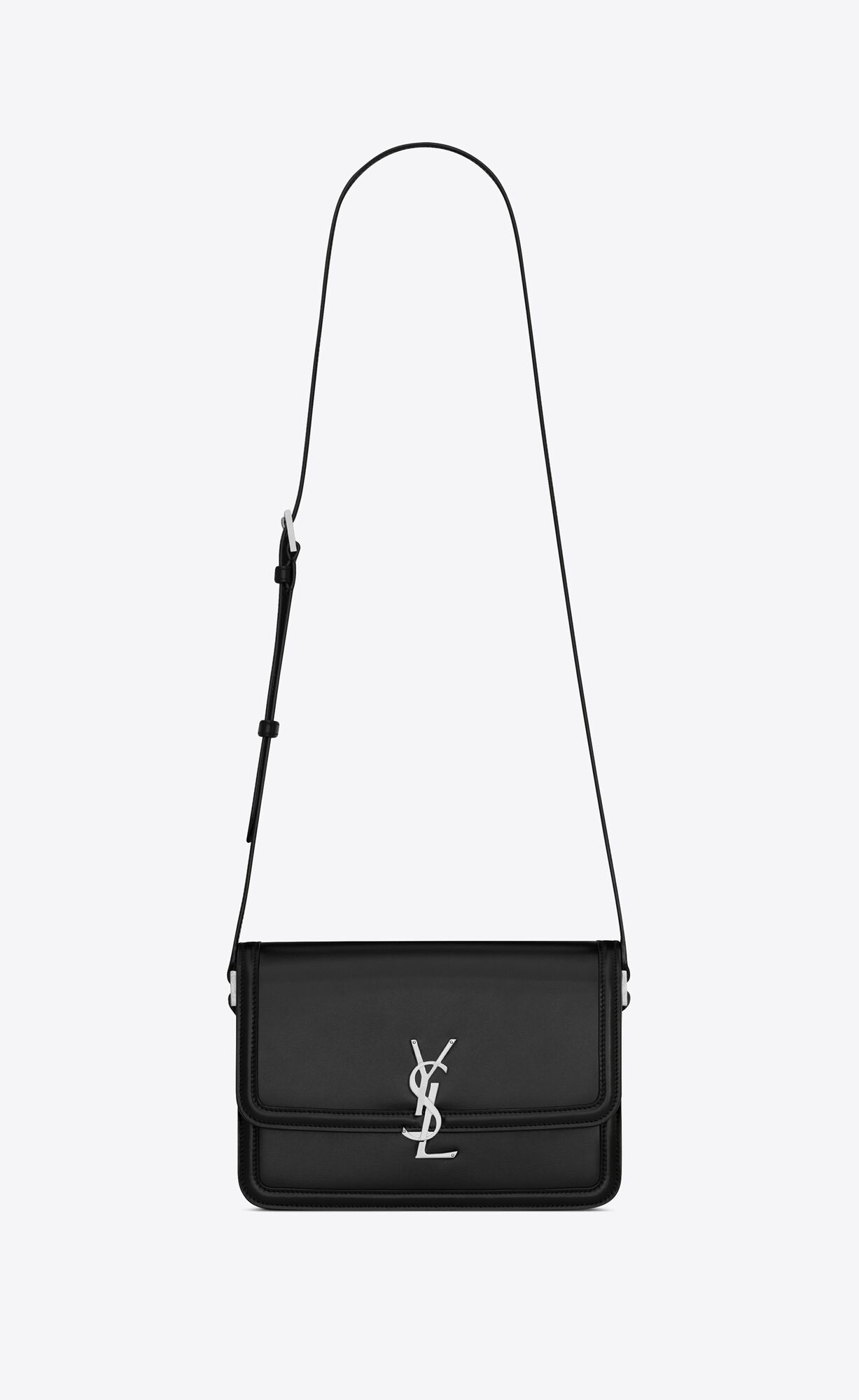 YSL Solferino Medium Satchel In Smooth Leather Black | KZGCI3415