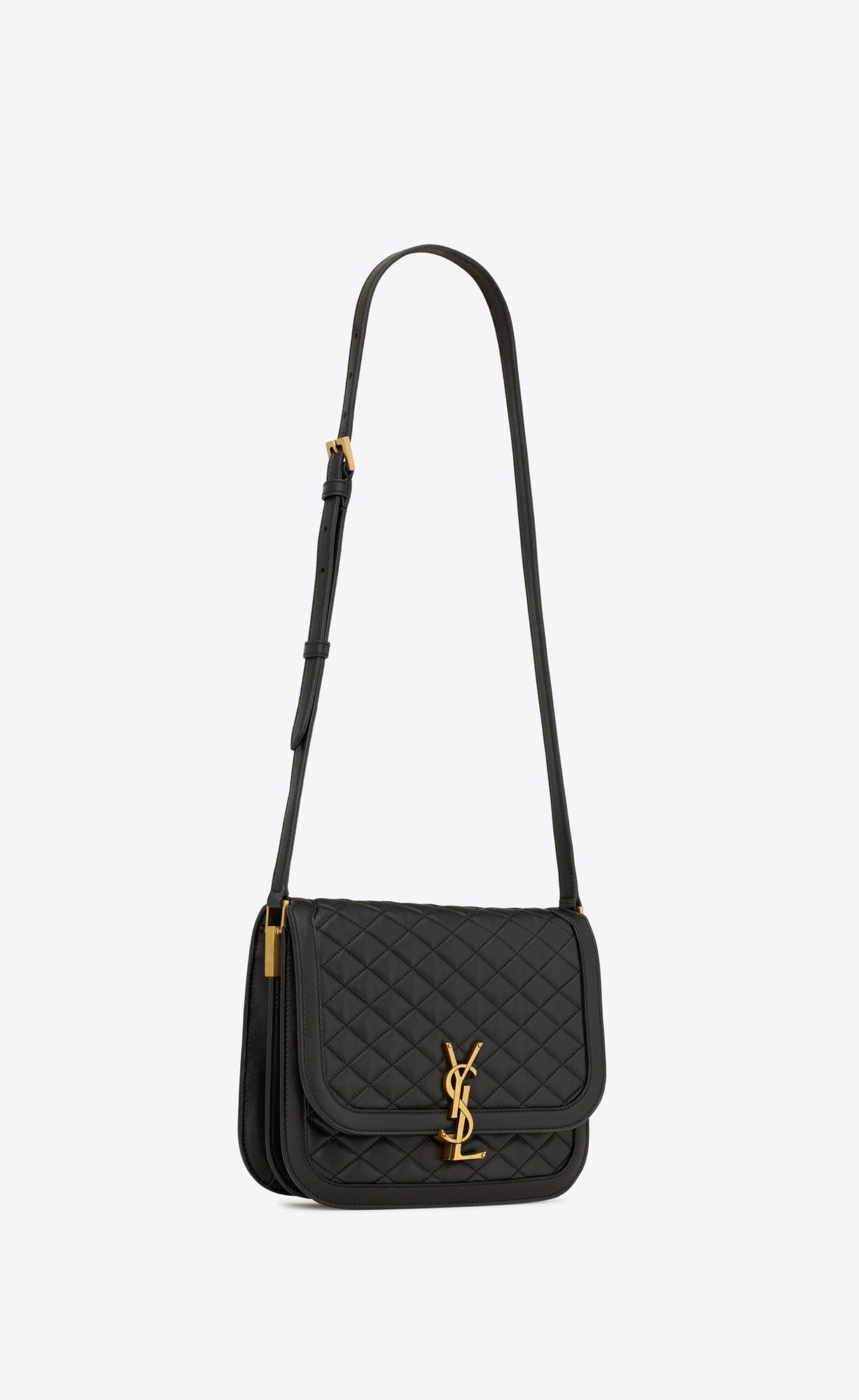 YSL Solferino Medium Supple Satchel In Quilted Lambskin Black | VAWSK7096