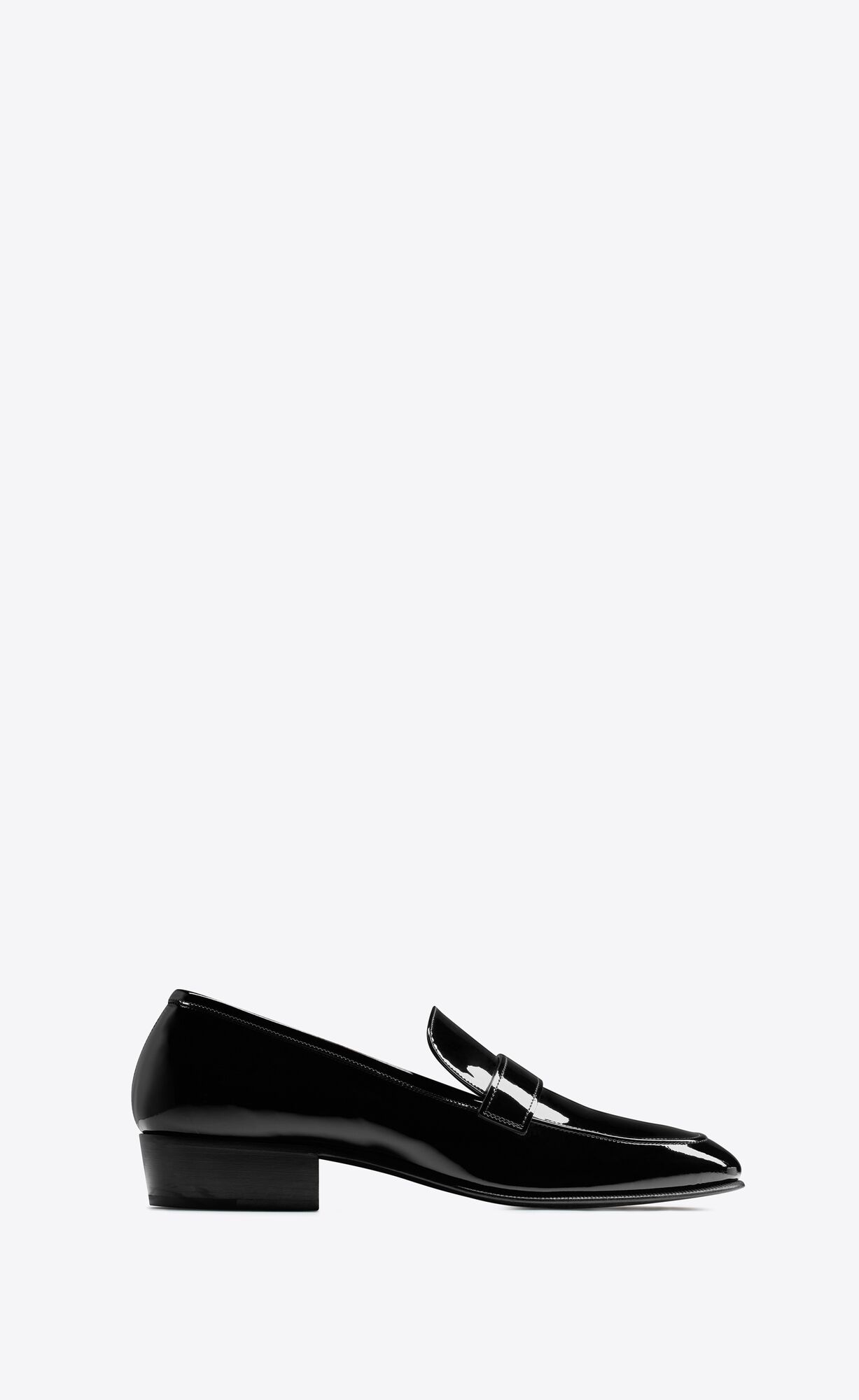 YSL Solferino Penny Slippers In Patent Leather Noir | ZYRVP5713