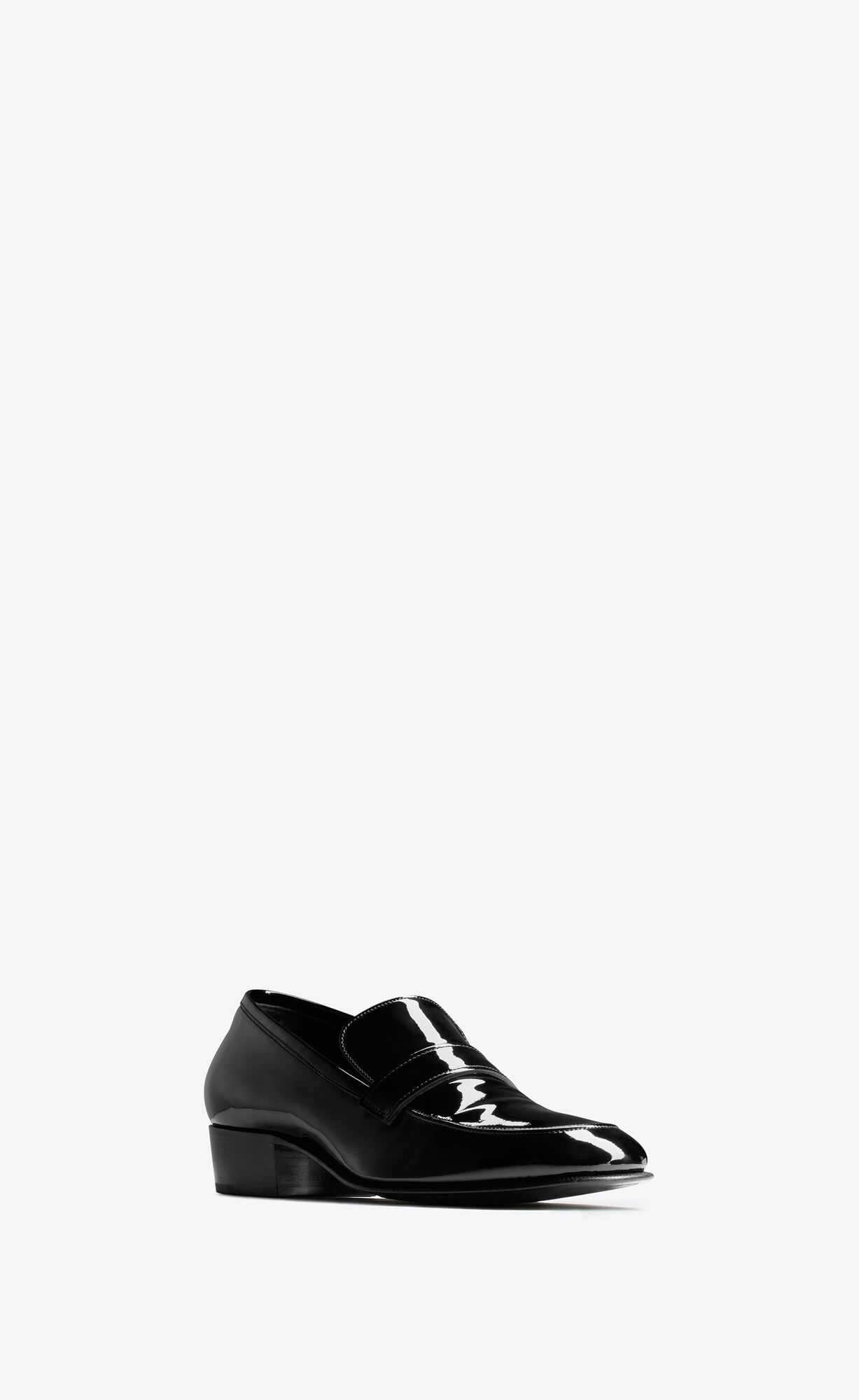 YSL Solferino Penny Slippers In Patent Leather Noir | ZYRVP5713