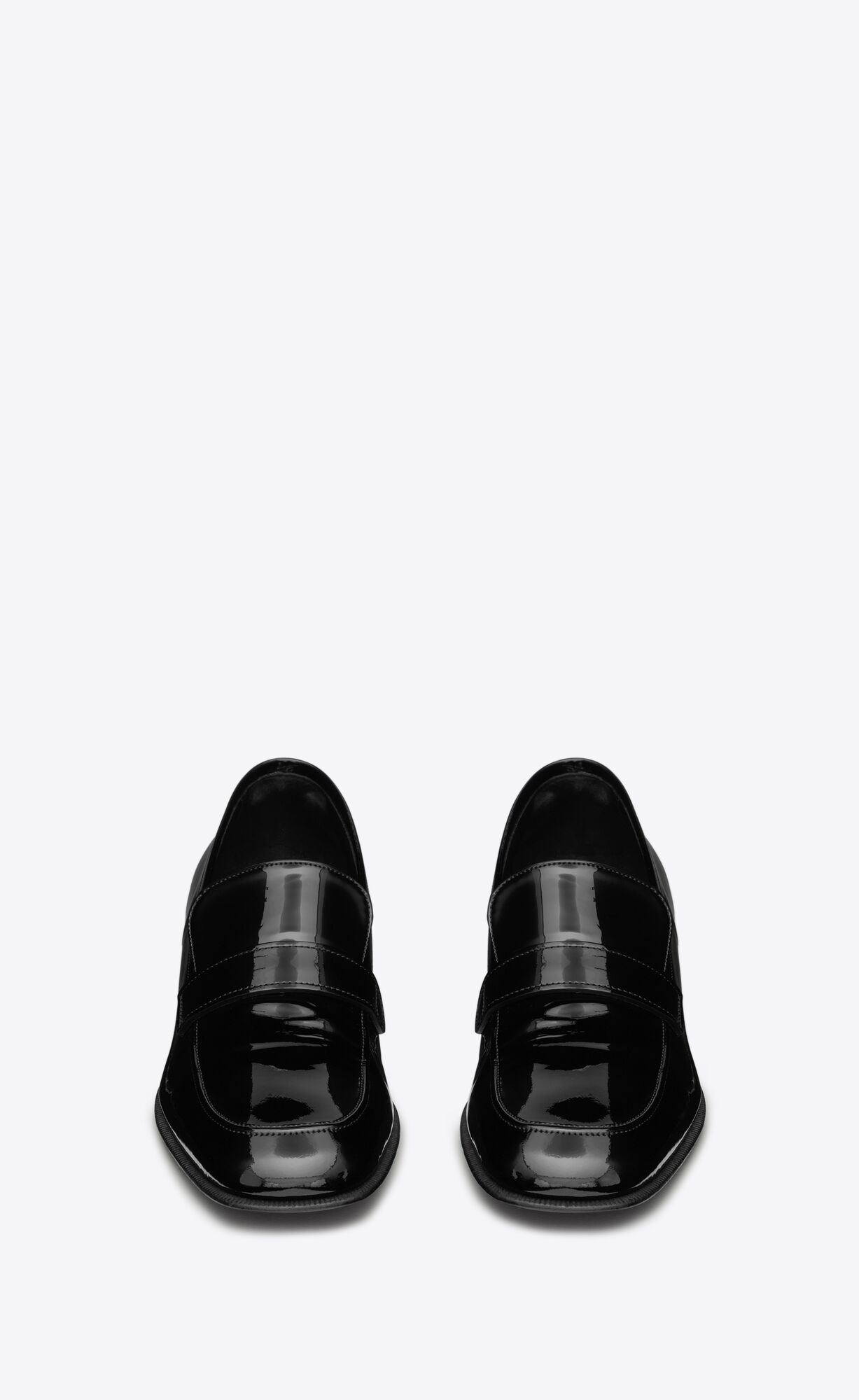 YSL Solferino Penny Slippers In Patent Leather Noir | ZYRVP5713