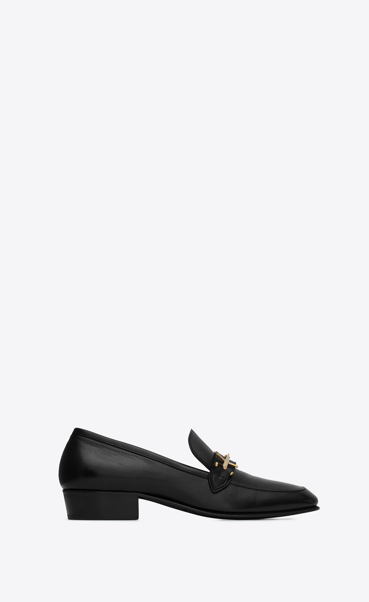 YSL Solferino Penny Slippers In Smooth Leather Noir | CDPJZ5439