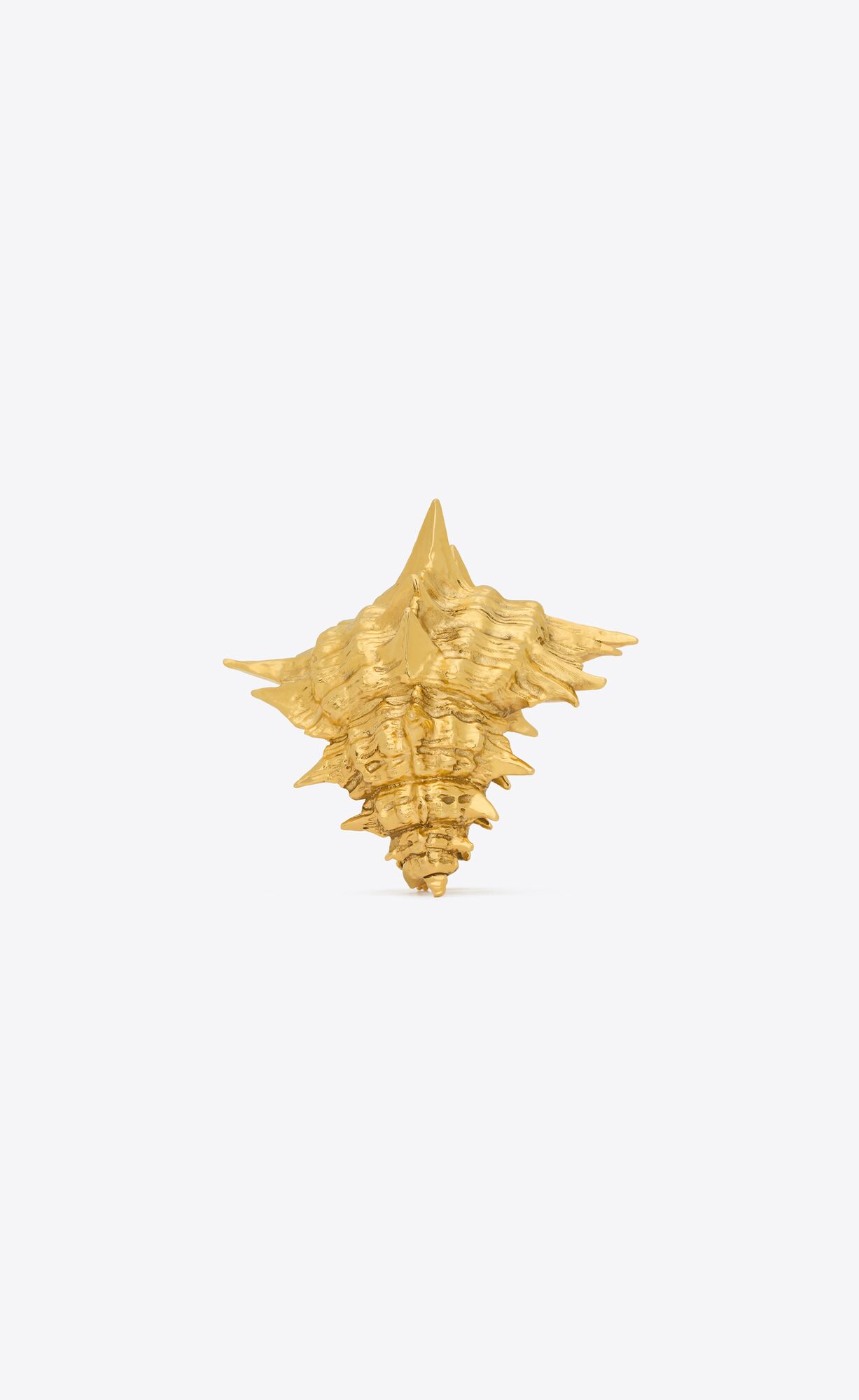 YSL Spiky Shell Cuff In Metal Light Satin Gold | FZMXI3719