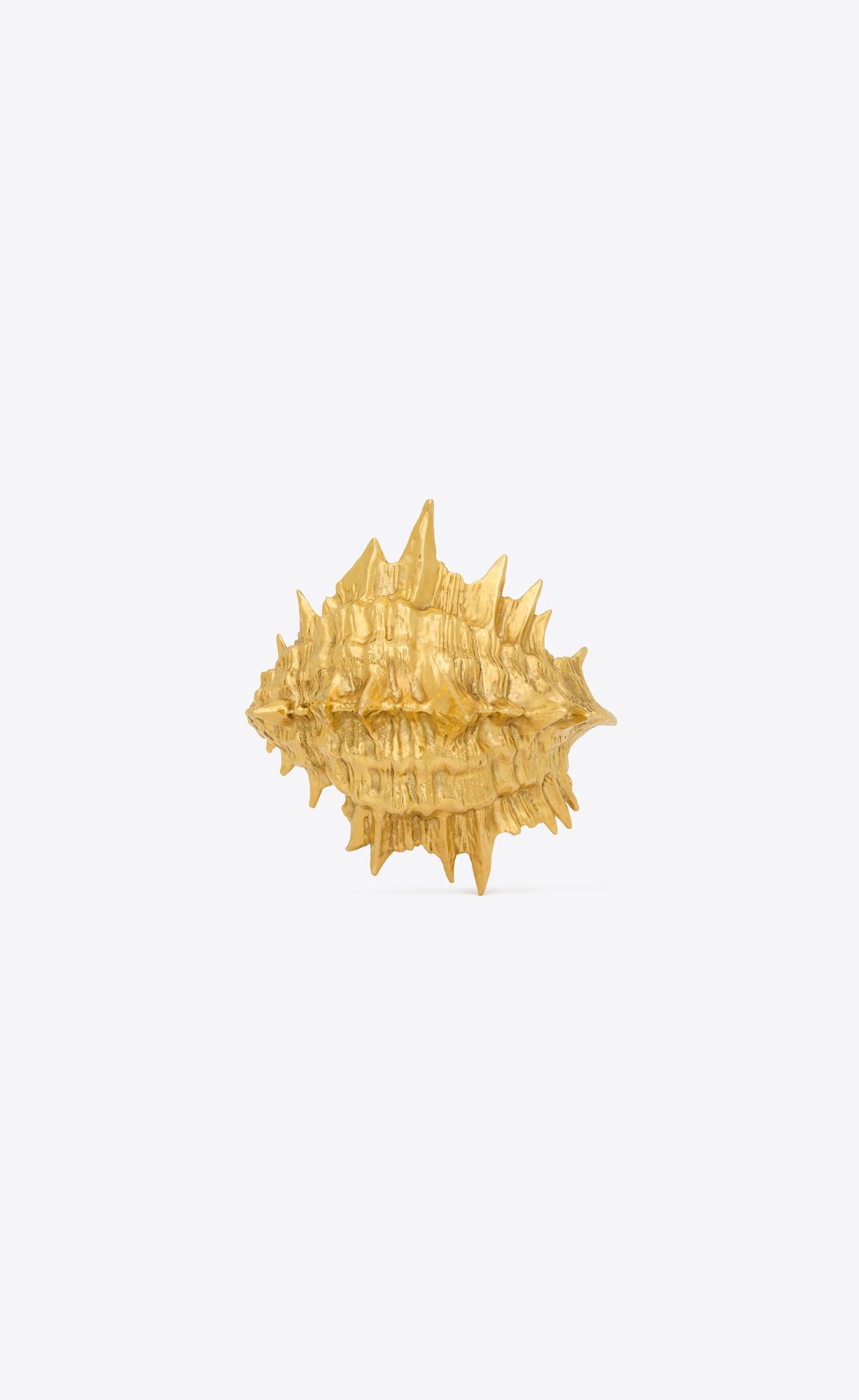 YSL Spiky Shell Cuff In Metal Light Satin Gold | FZMXI3719