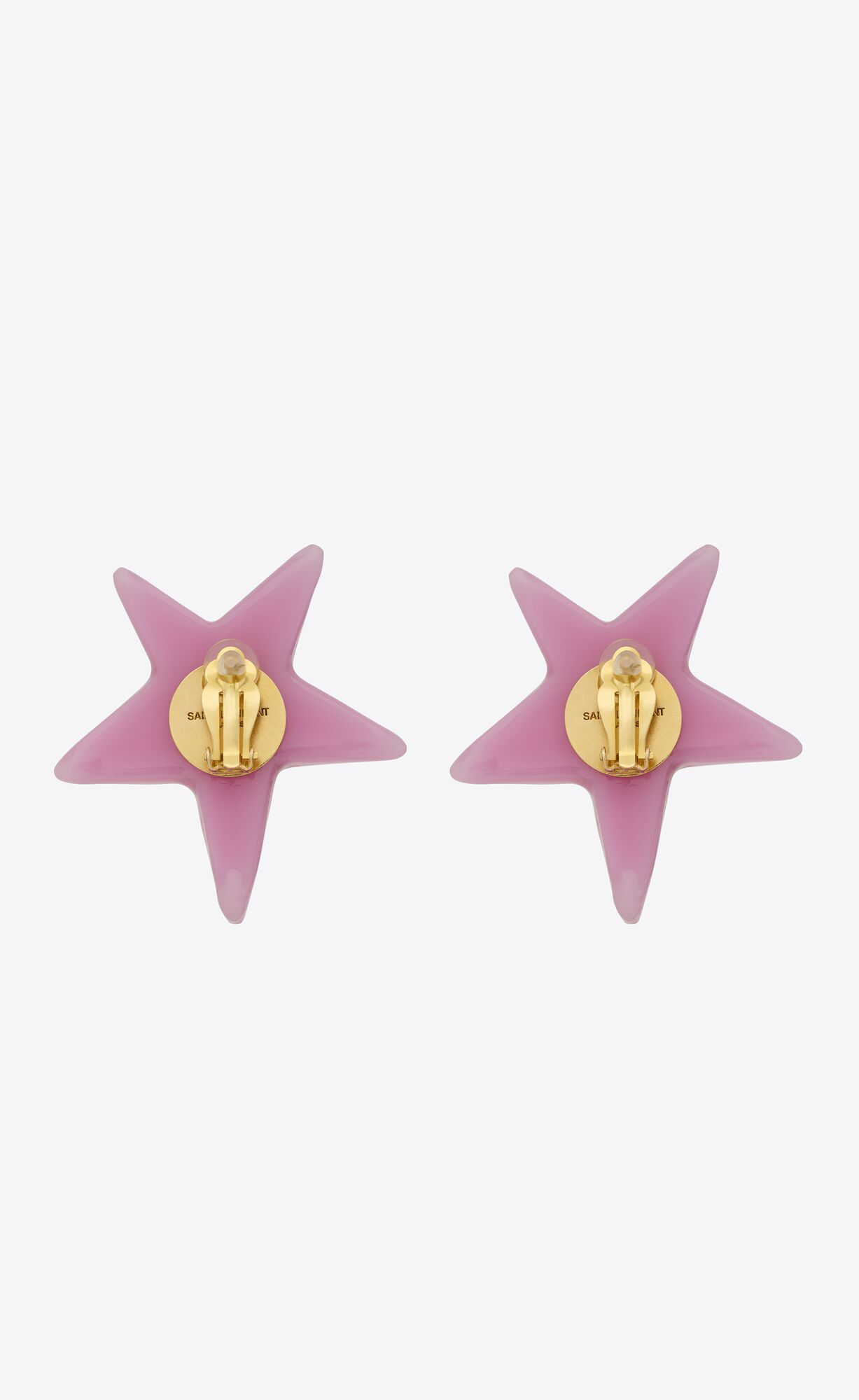 YSL Star Earrings In Metal And Resin Gold And Pink | PTXYB2974