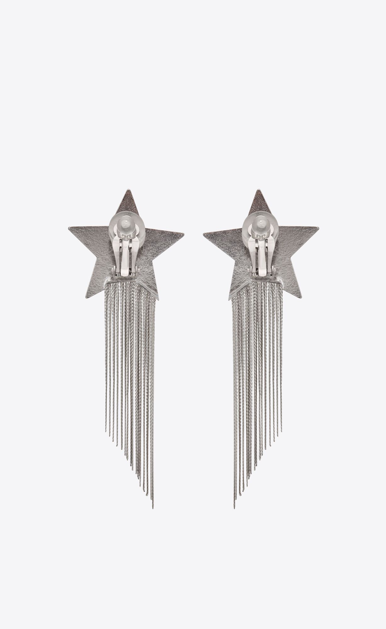 YSL Star Earrings With Brass Chains Palladium | GCVFD2576