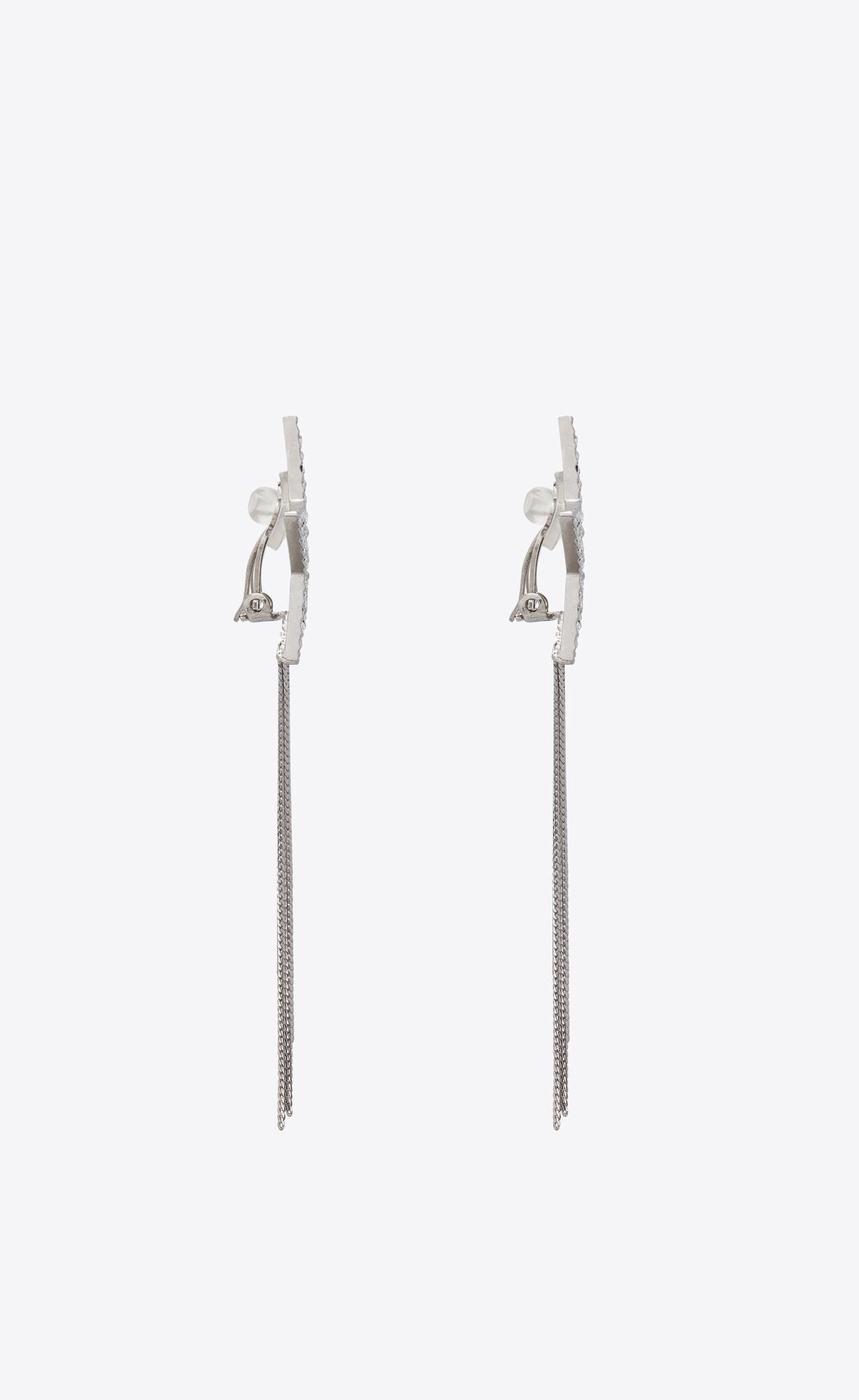 YSL Star Earrings With Brass Chains Palladium | GCVFD2576