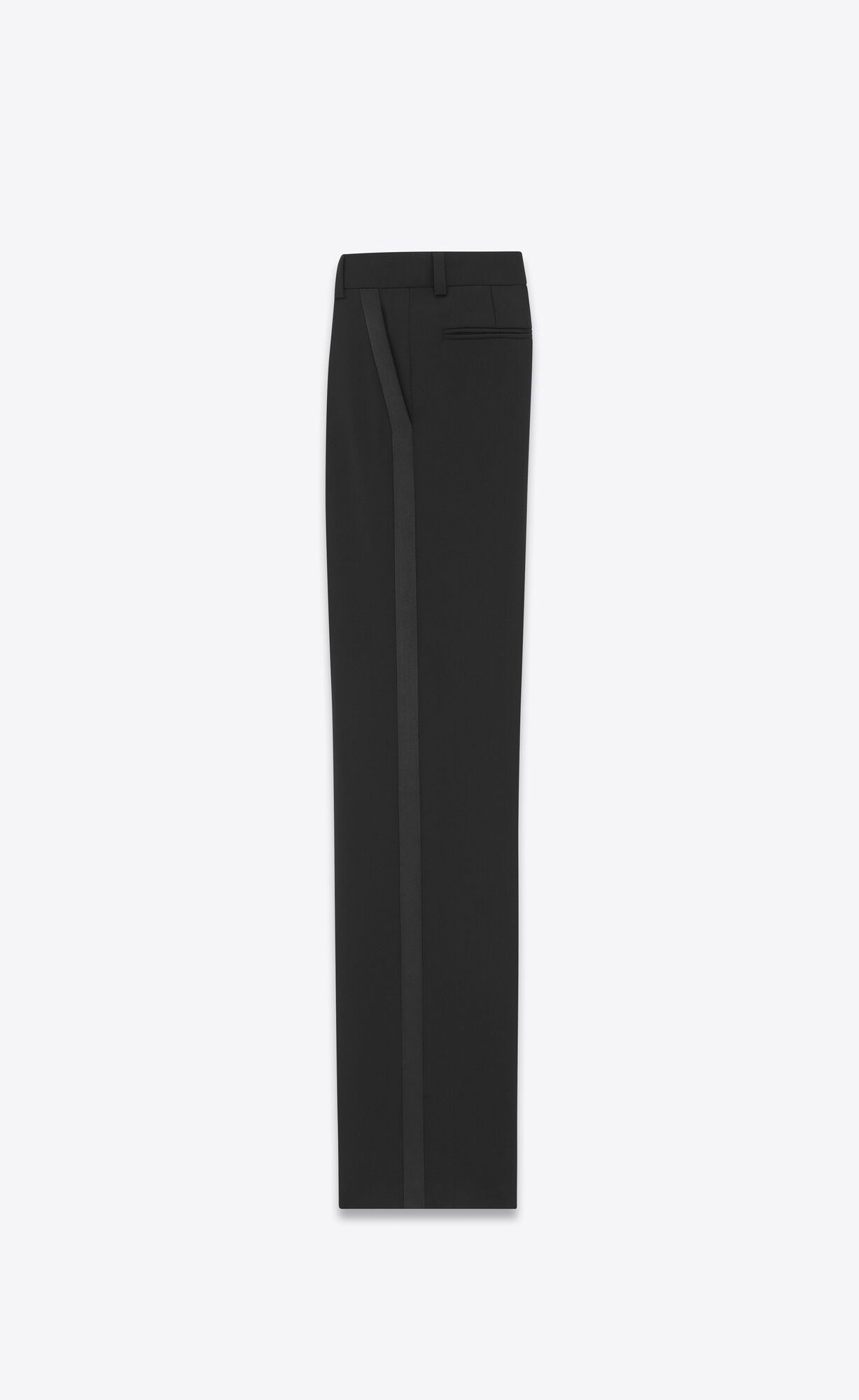 YSL Straight Tuxedo Pants In Grain De Poudre Black | VQNYR1306