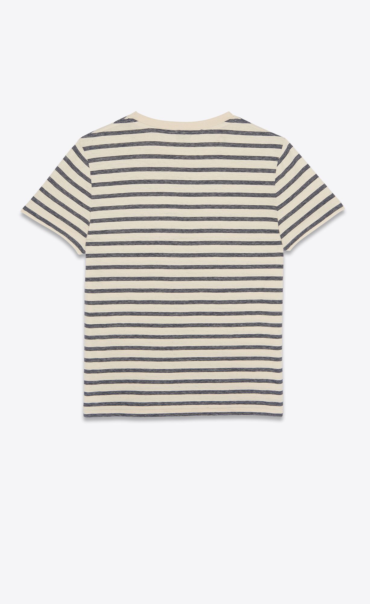 YSL Striped Cassandre T-shirt In Jersey Naturel Et Marine | SGPWC9827