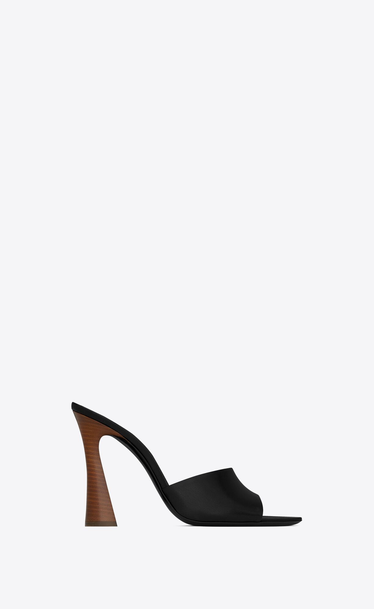 YSL Suite Mules In Smooth Leather Black | OQYKN1045