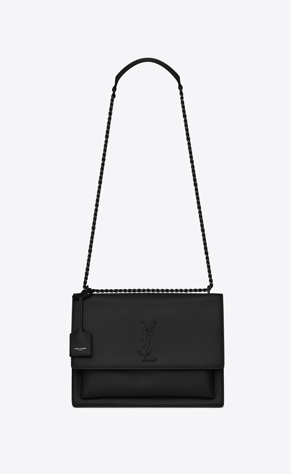 YSL Sunset Large Chain Bag In Smooth Leather Noir | GLHPO7940