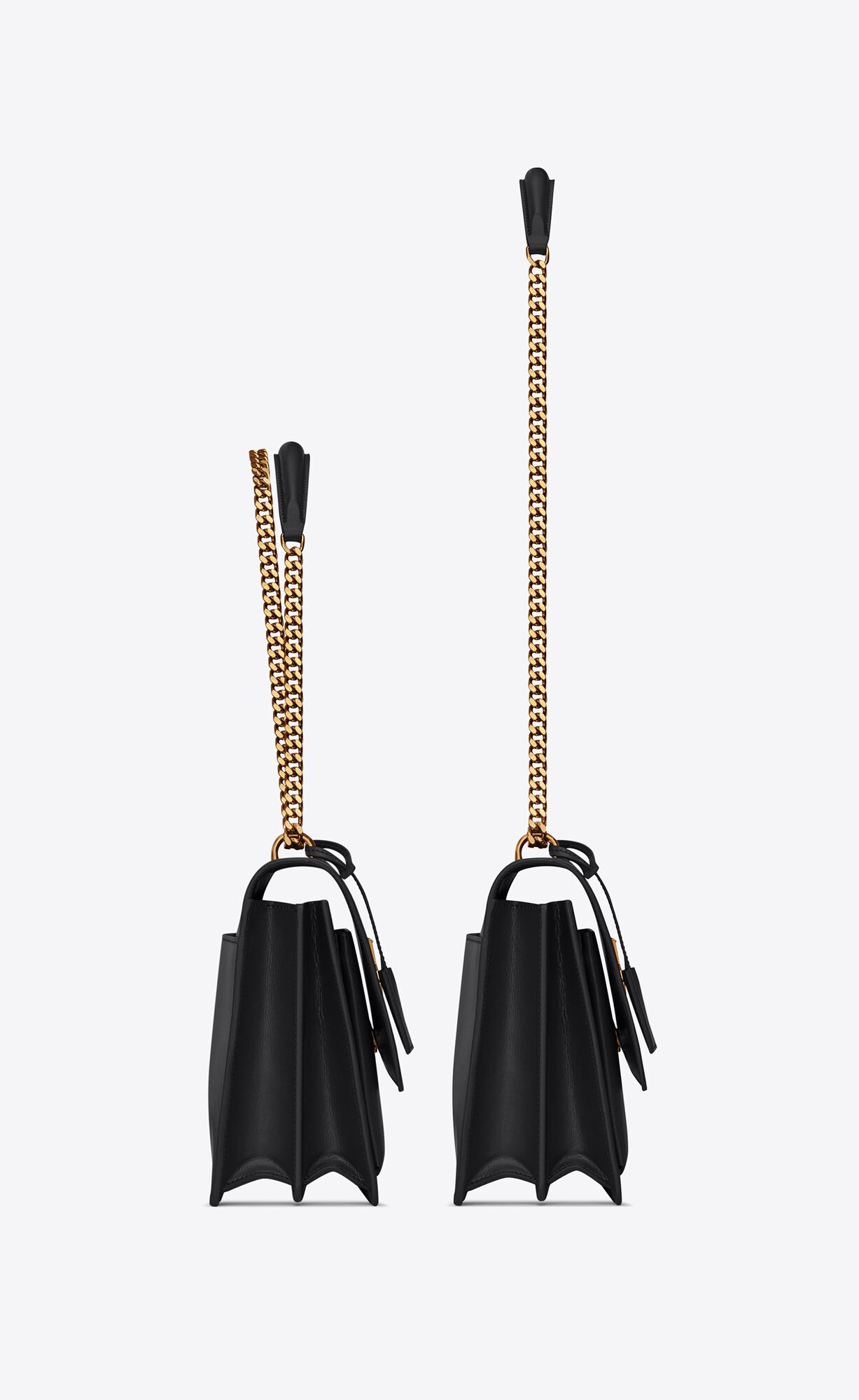 YSL Sunset Large Chain Bag In Smooth Leather Noir | OETBY8430