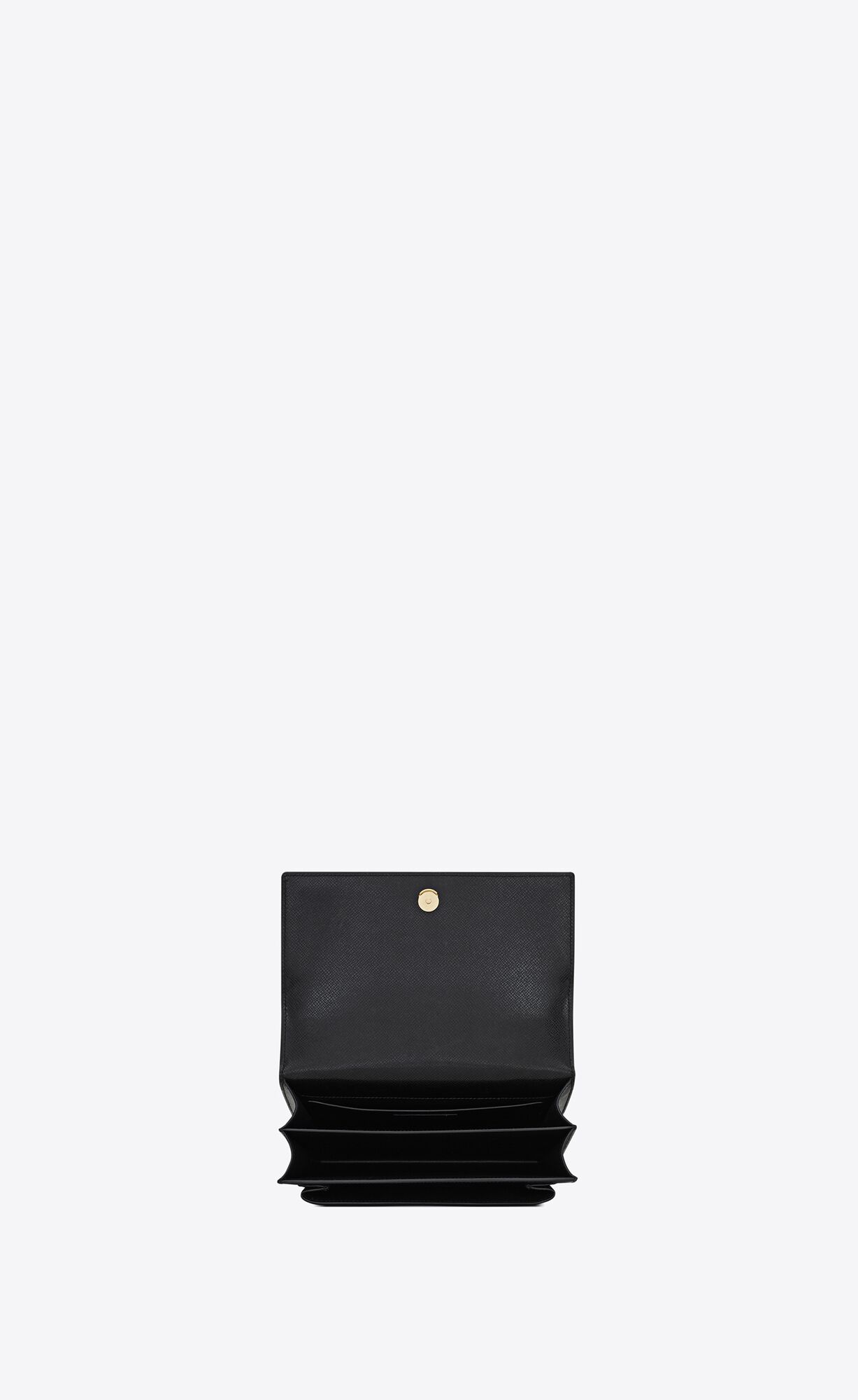 YSL Sunset Medium Chain Bag In Coated Bark Leather Noir | XUOVG6351