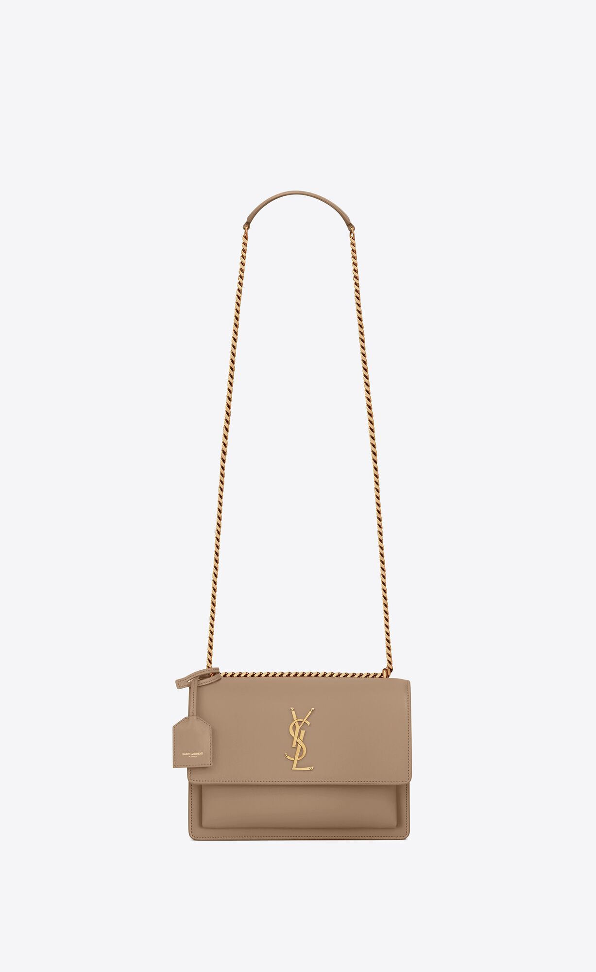 YSL Sunset Medium In Smooth Leather Greyish Brown | RJMXV9018