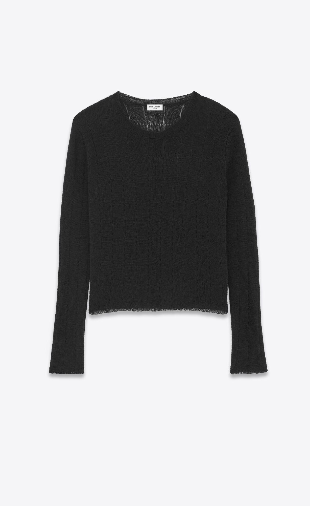 YSL Sweater In Ribbed Mohair And Wool Black | KOQAB4125