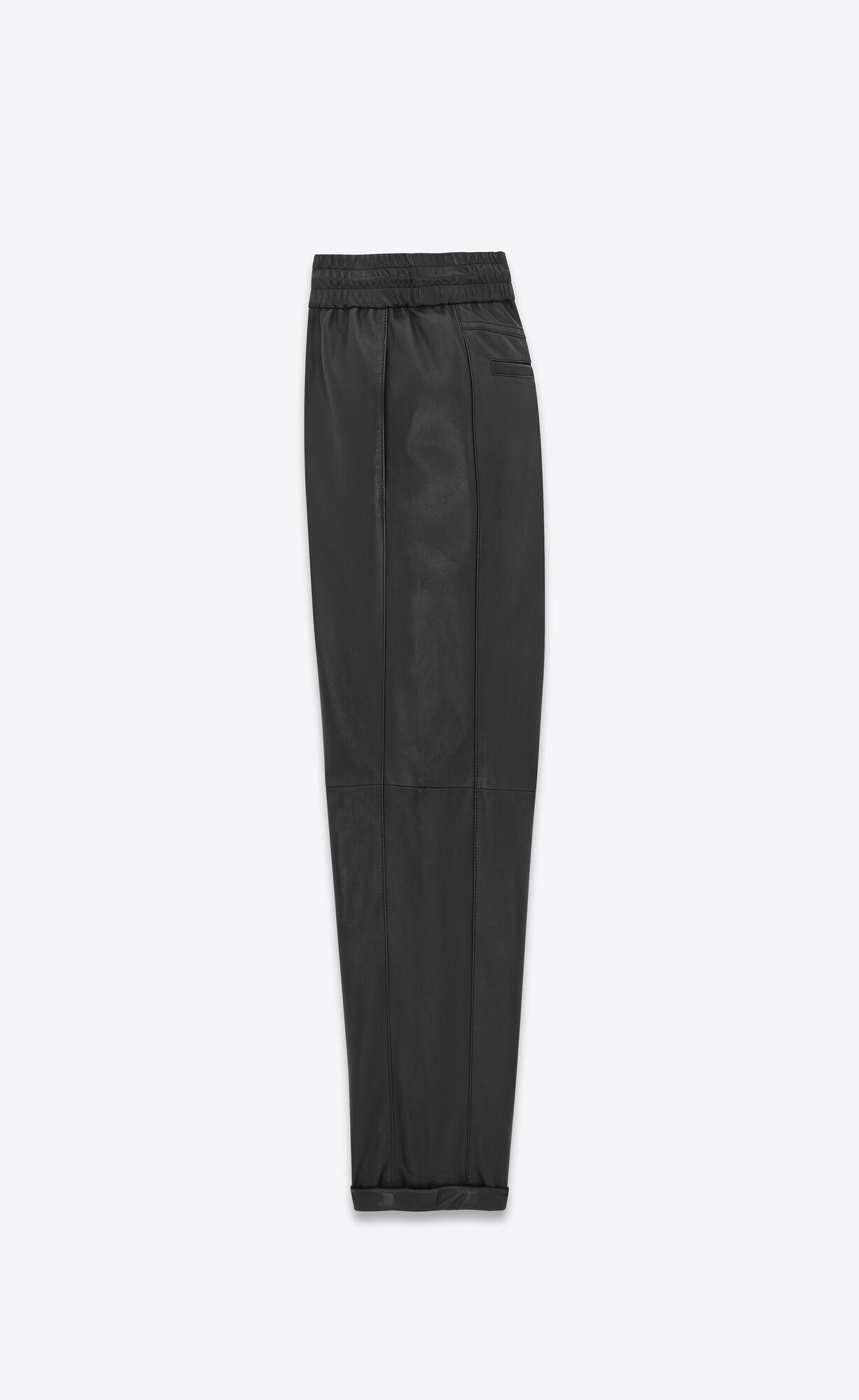 YSL Sweatpants In Lambskin Black | QBDXM0638