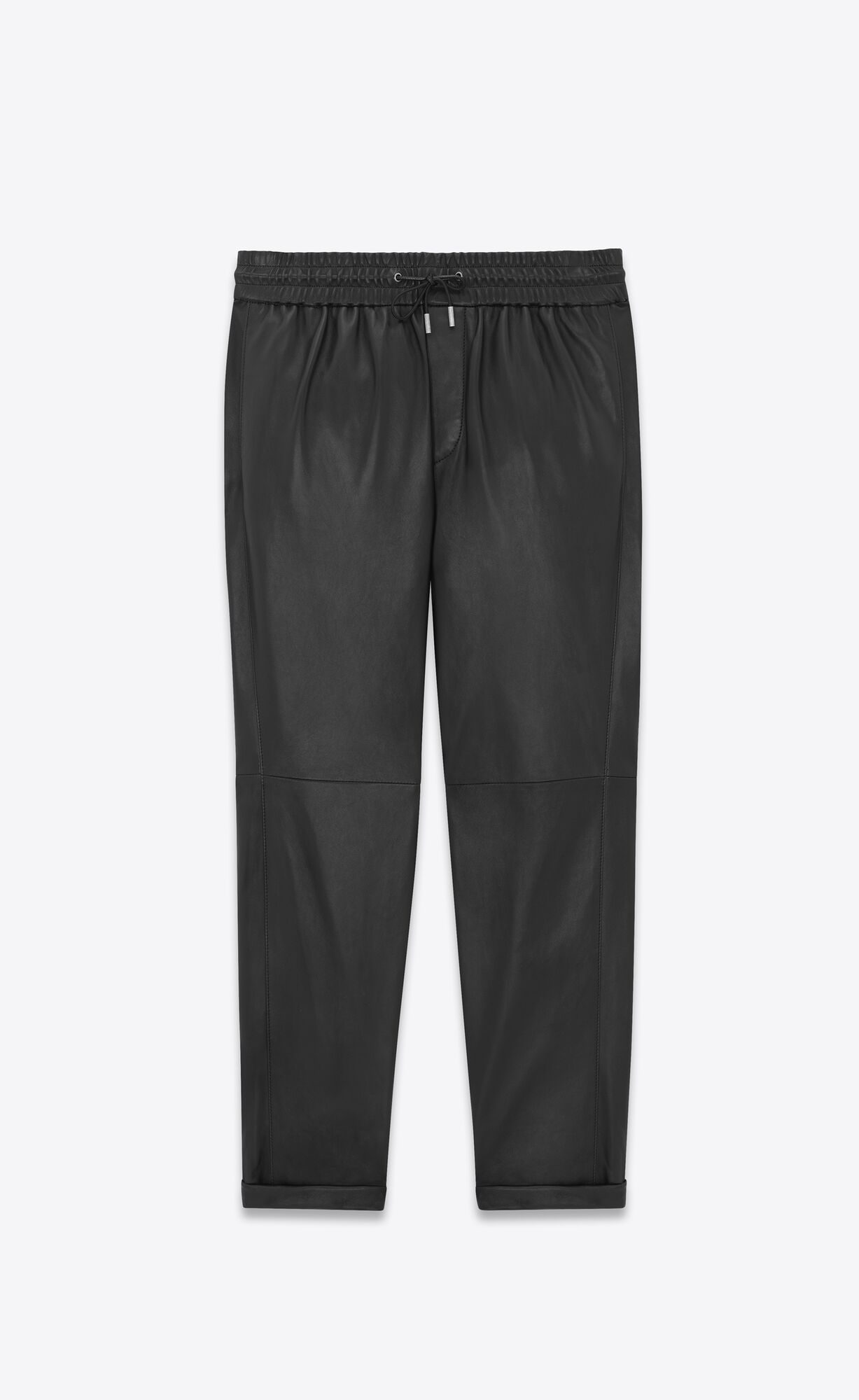 YSL Sweatpants In Lambskin Black | QBDXM0638